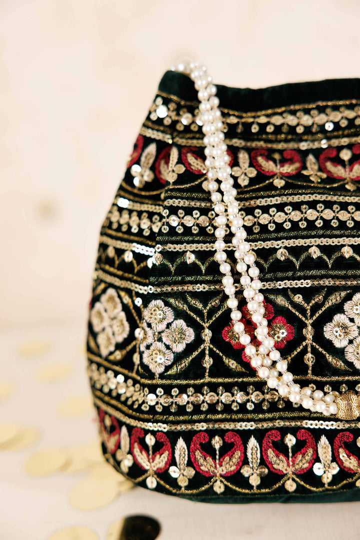 Embroidered Pouch - KFW25-146 Luxury Pret Cross Season Edit 2025