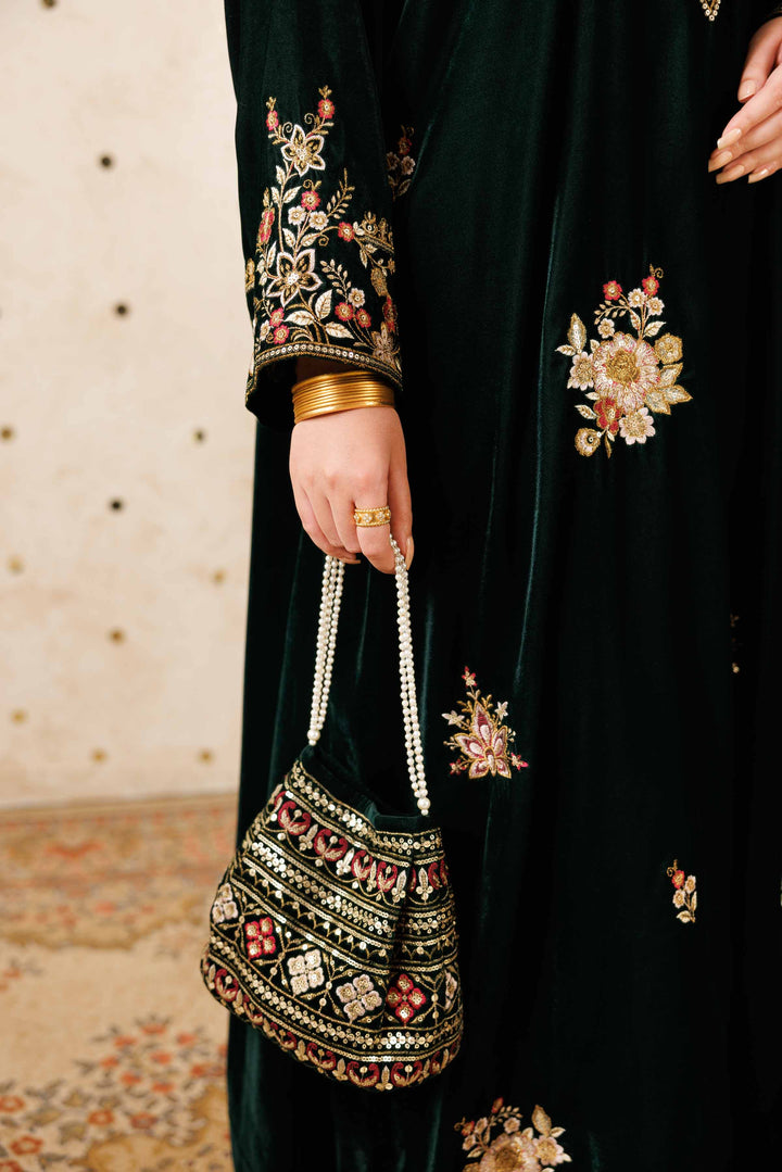 Embroidered Pouch - KFW25-146 Luxury Pret Cross Season Edit 2025