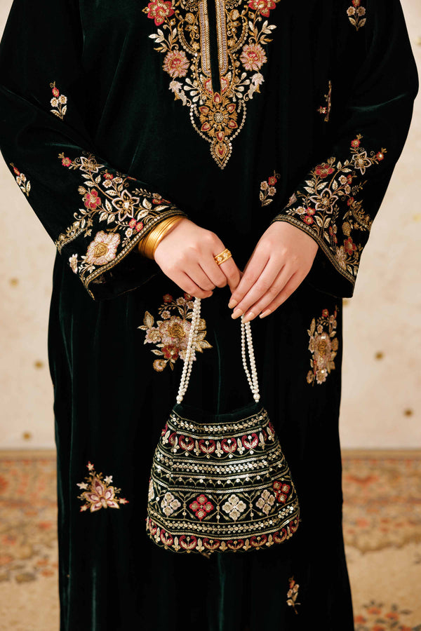 Embroidered Pouch - KFW25-146 Luxury Pret Cross Season Edit 2025