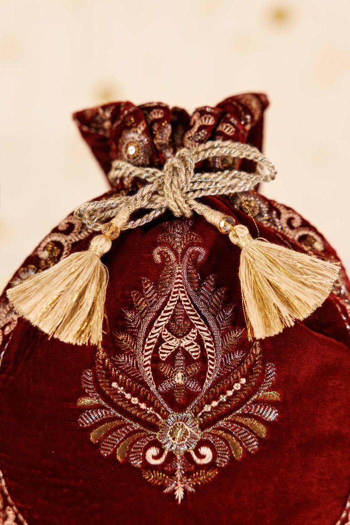 Embroidered Pouch - KFW25-147 Luxury Pret Cross Season Edit 2025