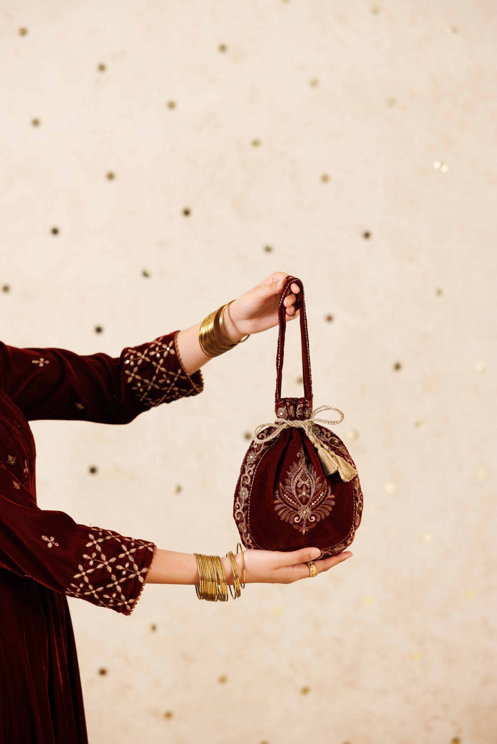 Embroidered Pouch - KFW25-147 Luxury Pret Cross Season Edit 2025