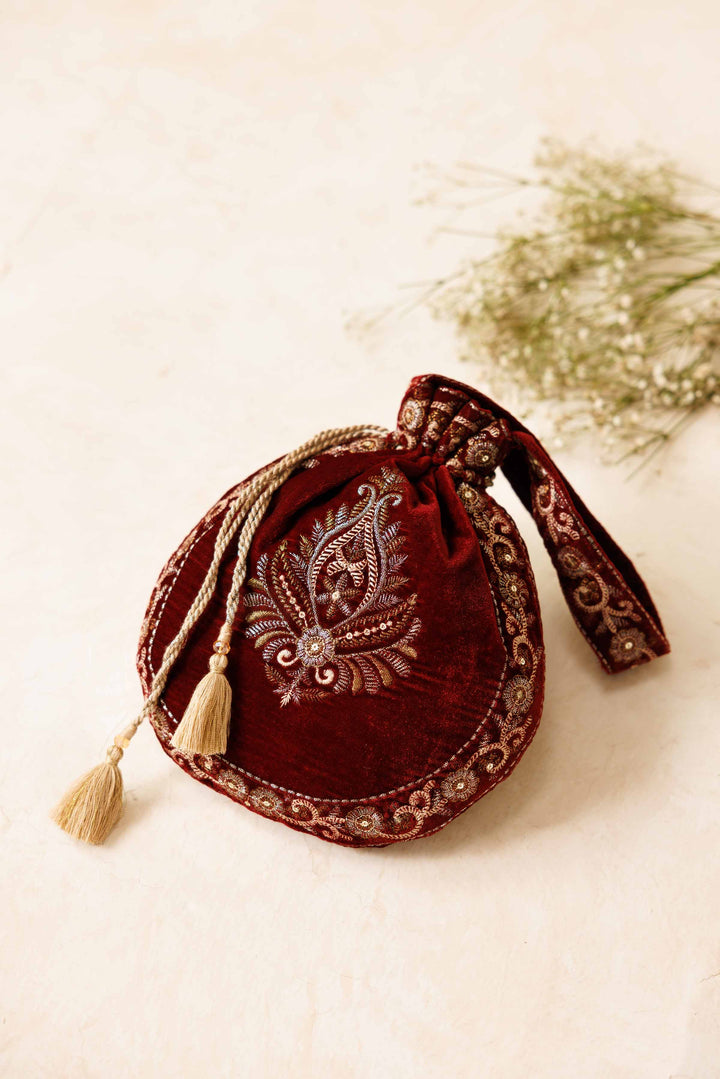 Embroidered Pouch - KFW25-147 Luxury Pret Cross Season Edit 2025