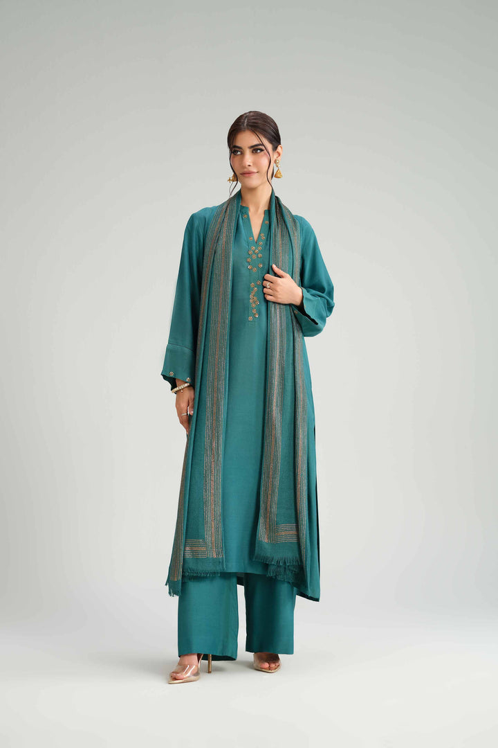 3 Piece - Basic Suit - KFW25-77 for Women - Pret Collection | Nishat | Shop Online
