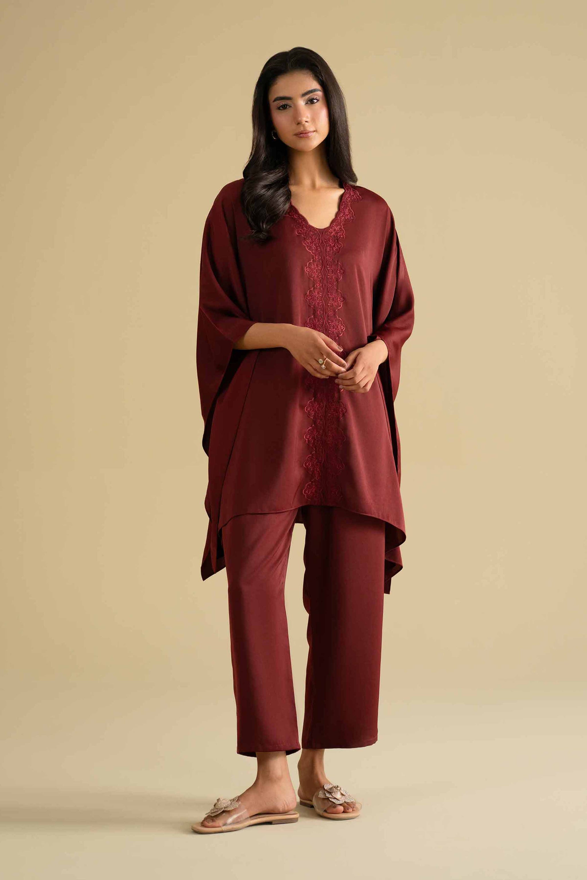 2 Piece - Embroidered Loungewear - KLS26-09