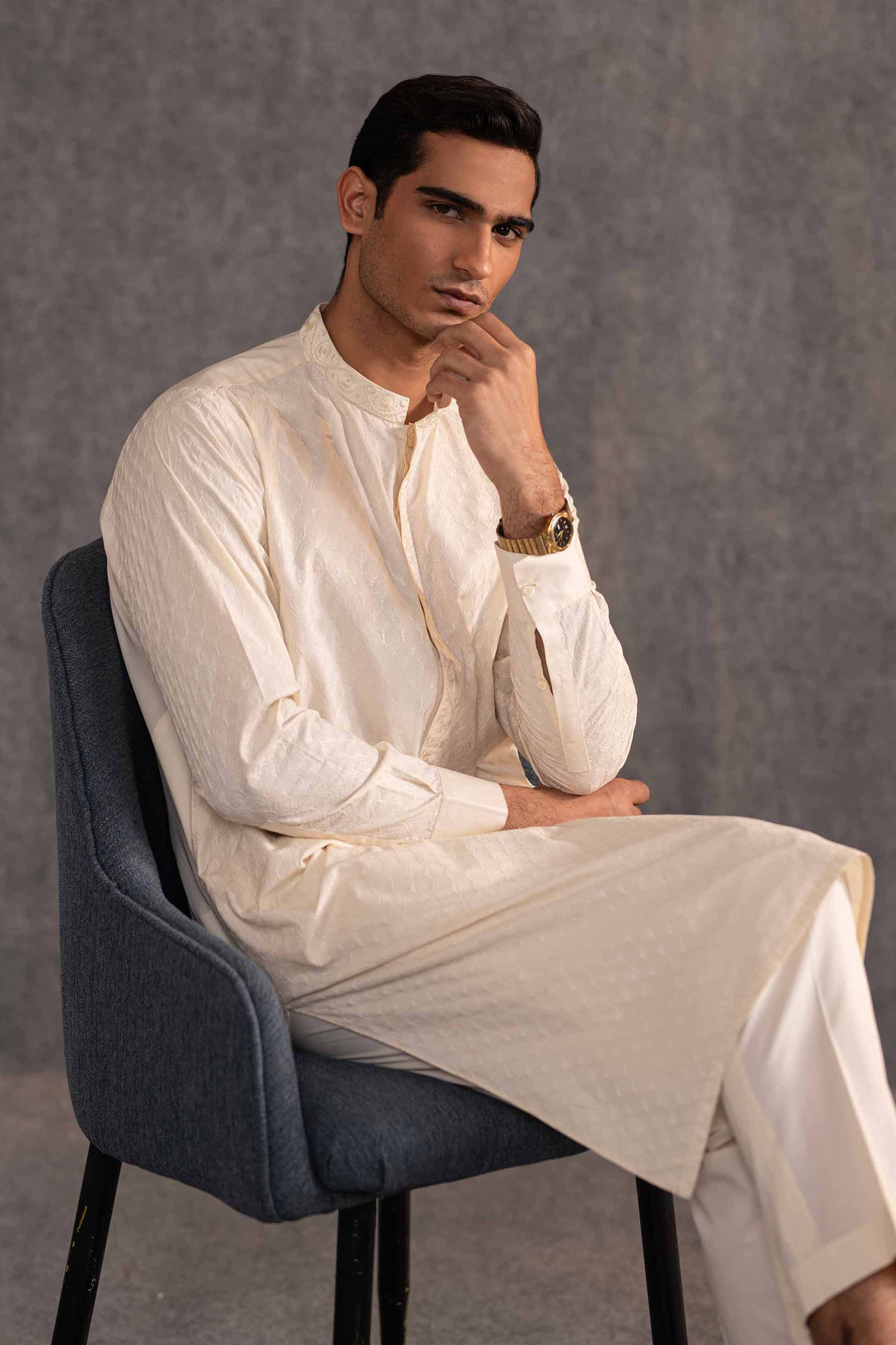 2 Piece - Embroidered Naqsh Suit - KNS25-07 for Men - Menswear Collection | Nishat | Shop Online