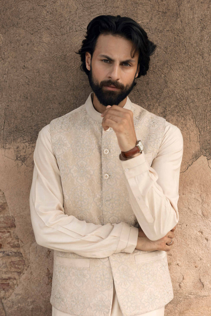 Embroidered Waistcoat - KNW25-01 for Men - Ready To Wear Collection | Nishat | Shop Online