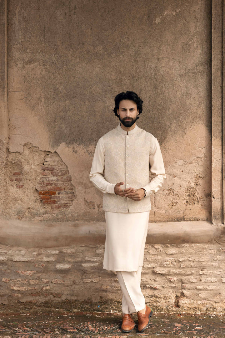 Embroidered Waistcoat - KNW25-01 for Men - Ready To Wear Collection | Nishat | Shop Online
