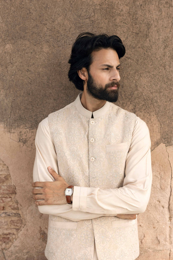 Embroidered Waistcoat - KNW25-01 for Men - Ready To Wear Collection | Nishat | Shop Online