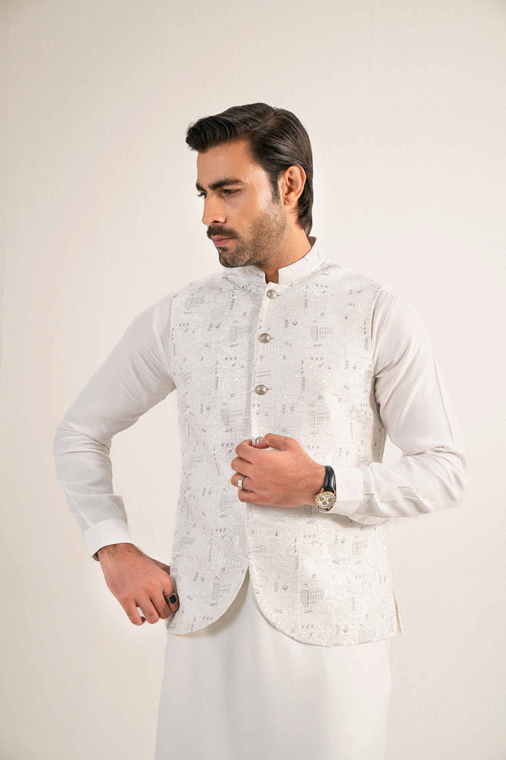 Embroidered Waistcoat - KNW25-13 for Men - Ready To Wear Collection | Nishat | Shop Online