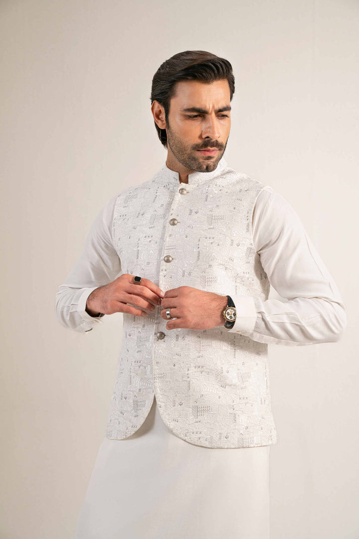 Embroidered Waistcoat - KNW25-13 for Men - Ready To Wear Collection | Nishat | Shop Online