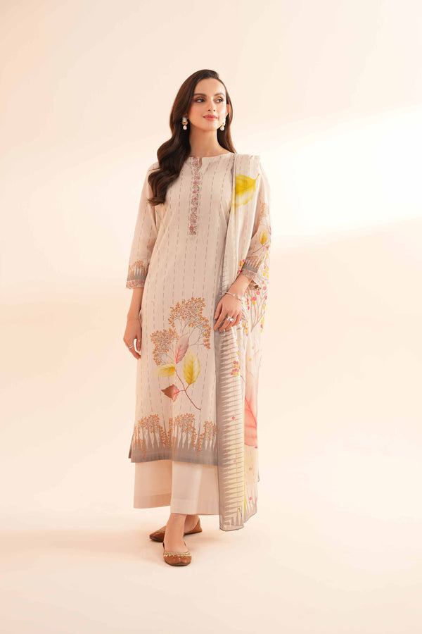 3 Piece - Printed Embroidered Suit - KPE24-03
