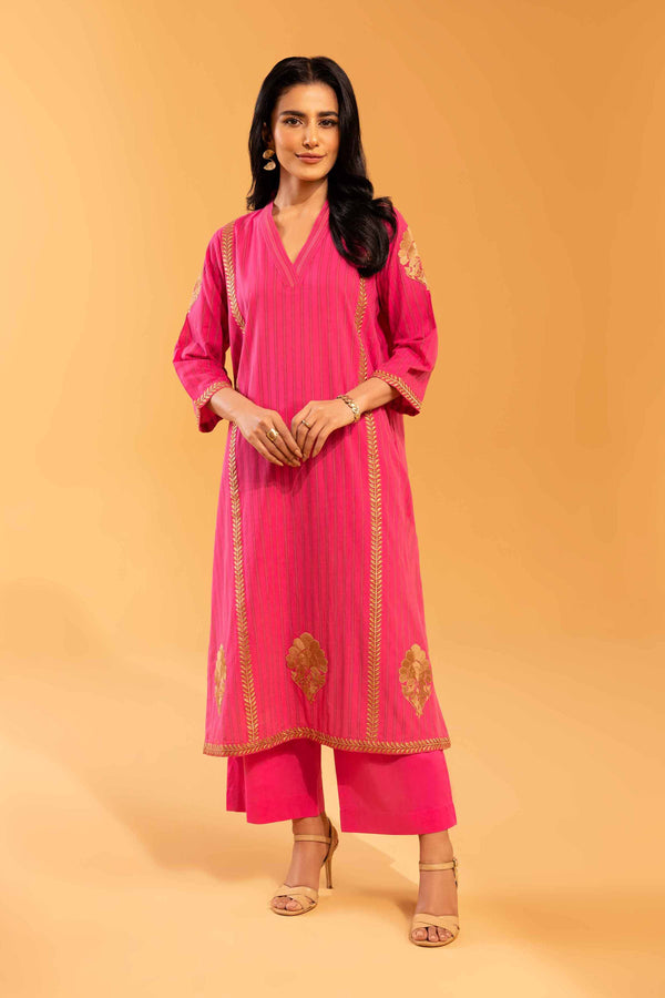 2 Piece - Embroidered Suit - KPS24-17