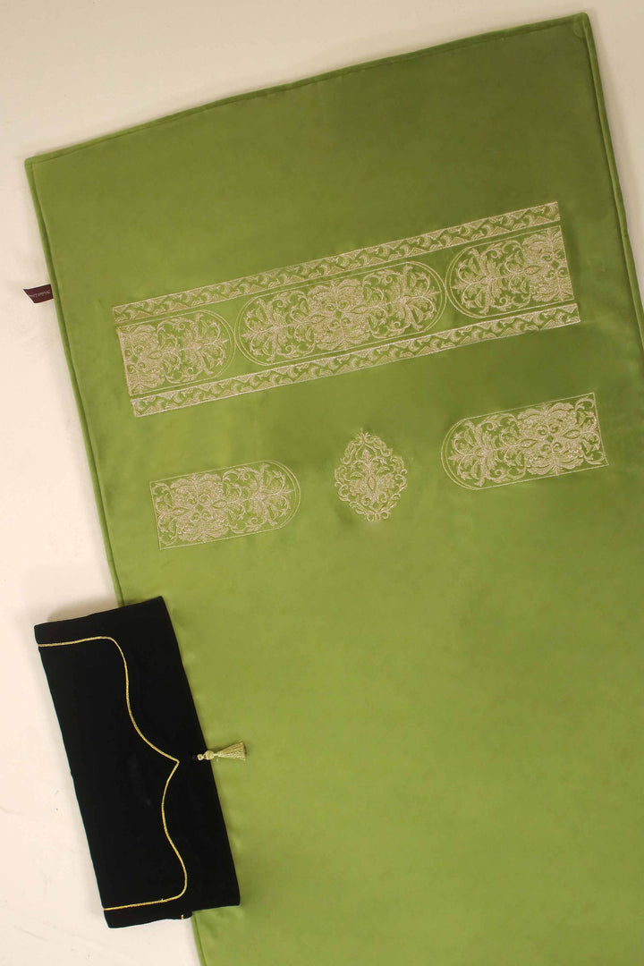 Prayer Mat Embroidered Velvet Moss