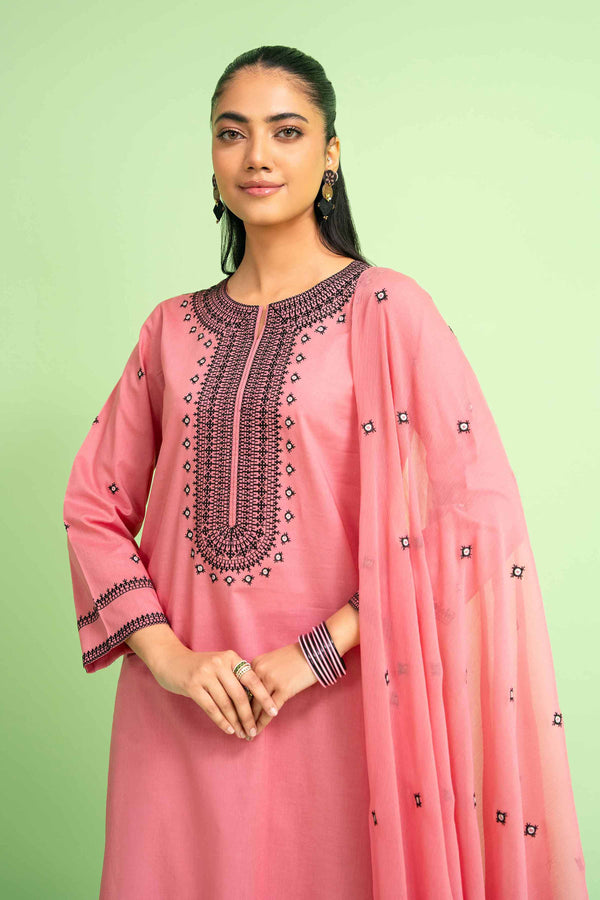 Ripret Pret Embroidered Cotton 3 Piece Suit Neelam