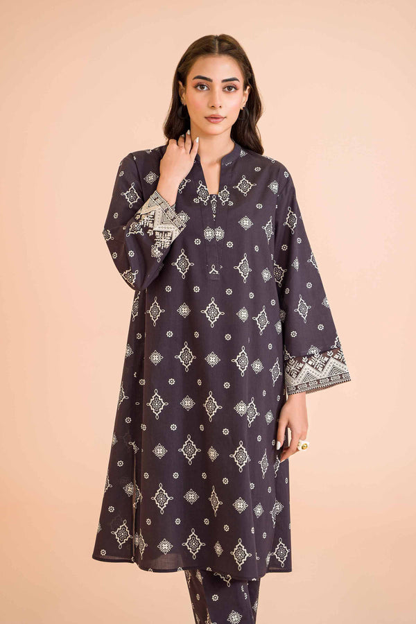 2 Piece - Printed Embroidered Suit - PE24-371