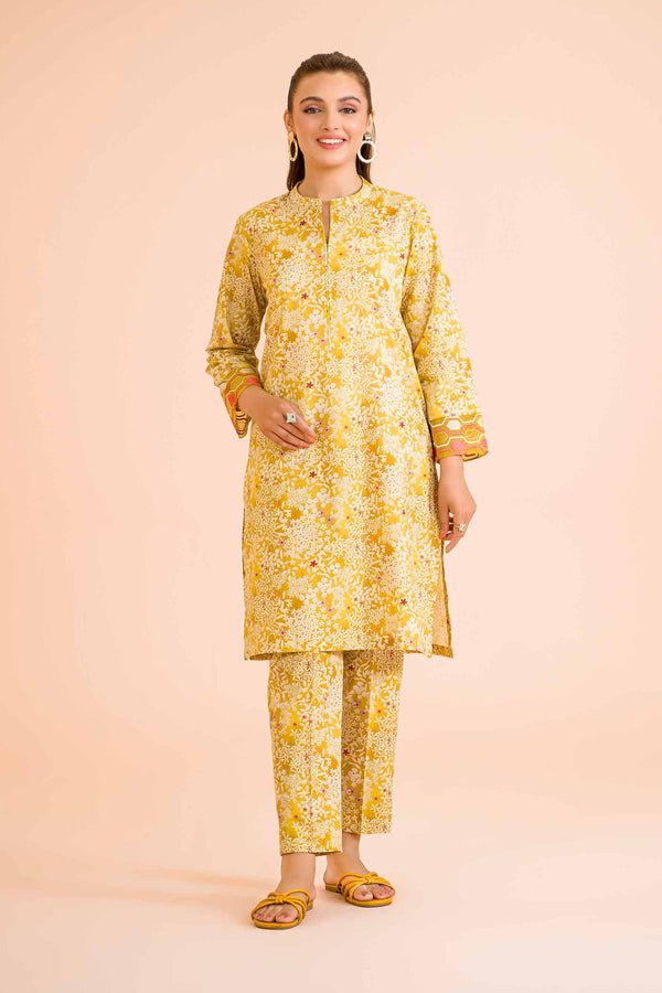 2 Piece - Printed Embroidered Suit - PE24-405