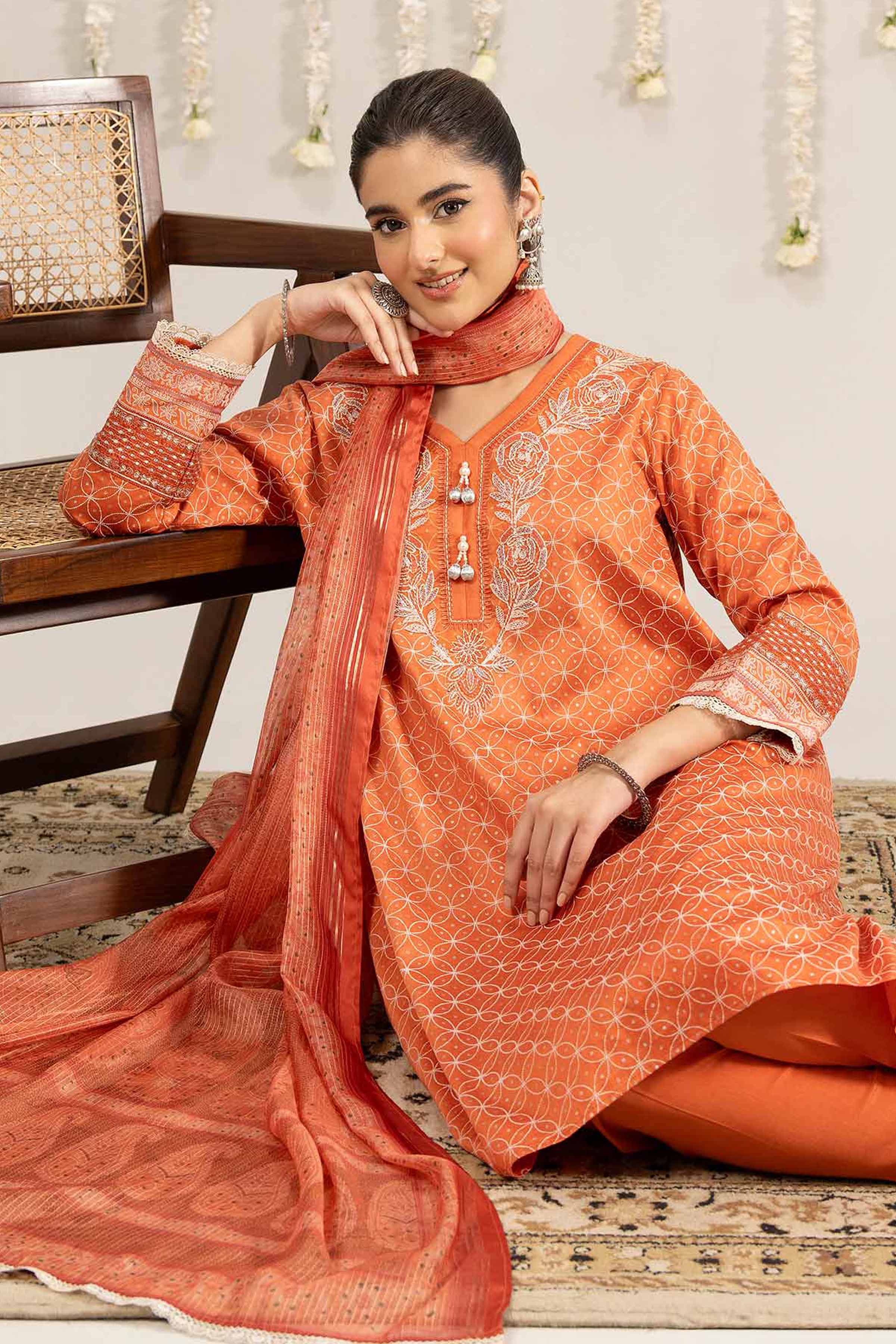 3 Piece - Printed Embroidered Suit - PE25-378 for Women - Pret Collection | Nishat | Shop Online