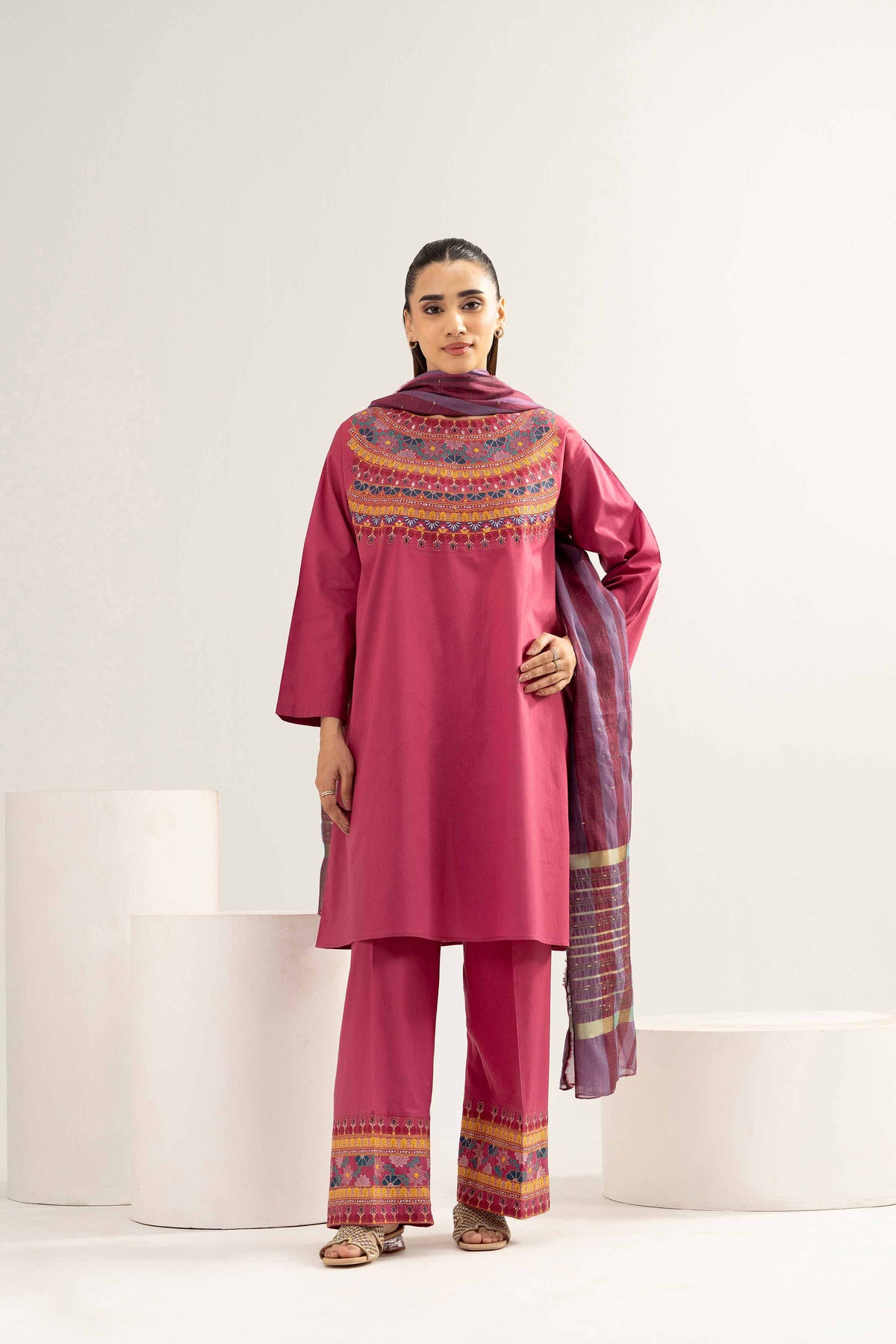 3 Piece - Embroidered Suit - PE25-470 for Women - Pret Collection | Nishat | Shop Online