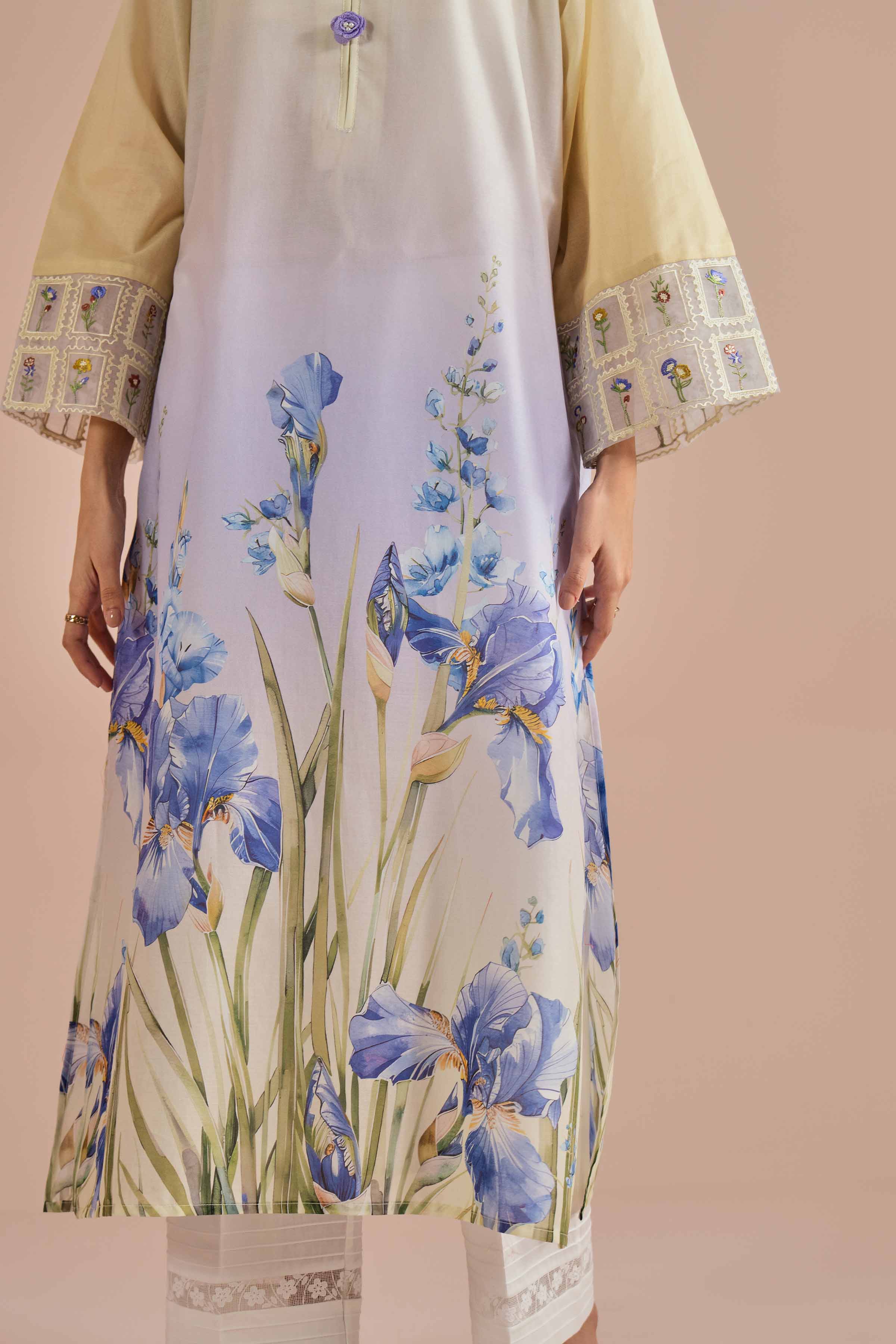 Printed Embroidered Shirt - PE26-02 for Women - Pret Collection | Nishat | Shop Online