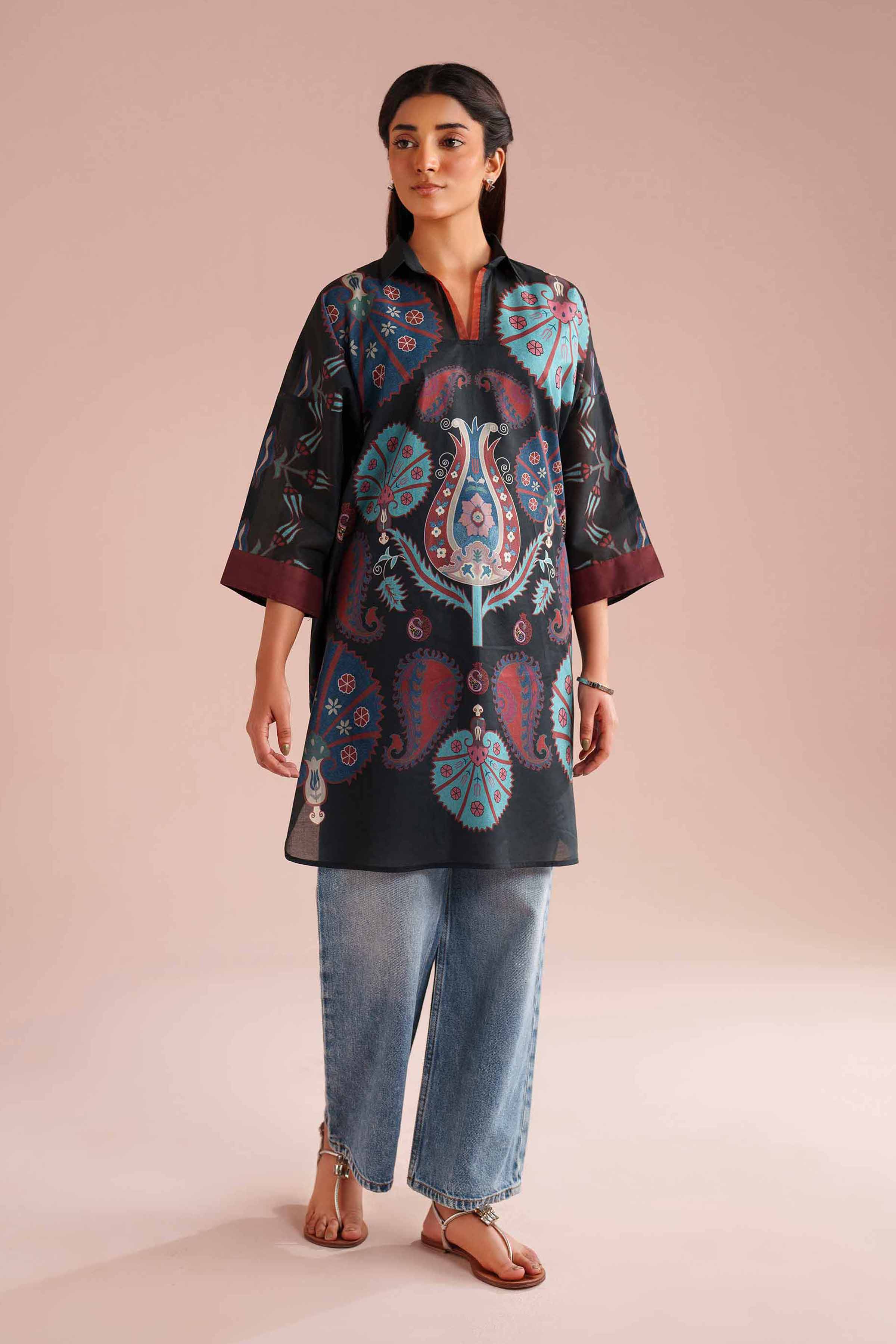 Printed Kimono - PE26-105 for Women - Pret Collection | Nishat | Shop Online