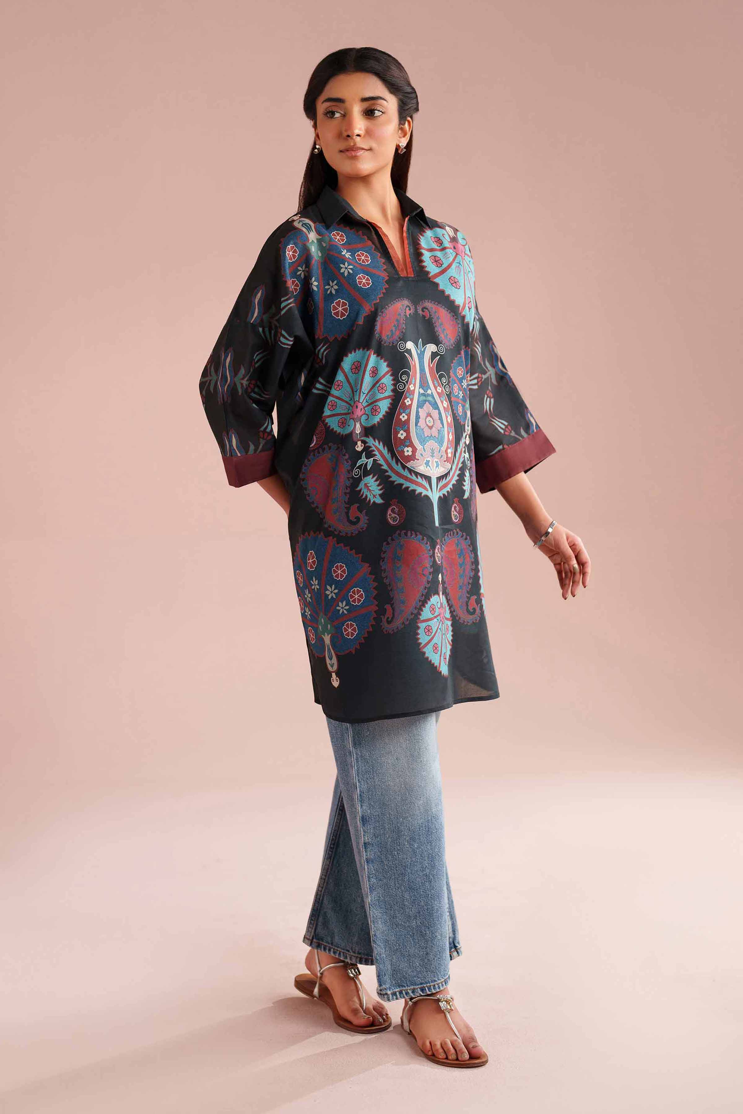Printed Kimono - PE26-105 for Women - Pret Collection | Nishat | Shop Online