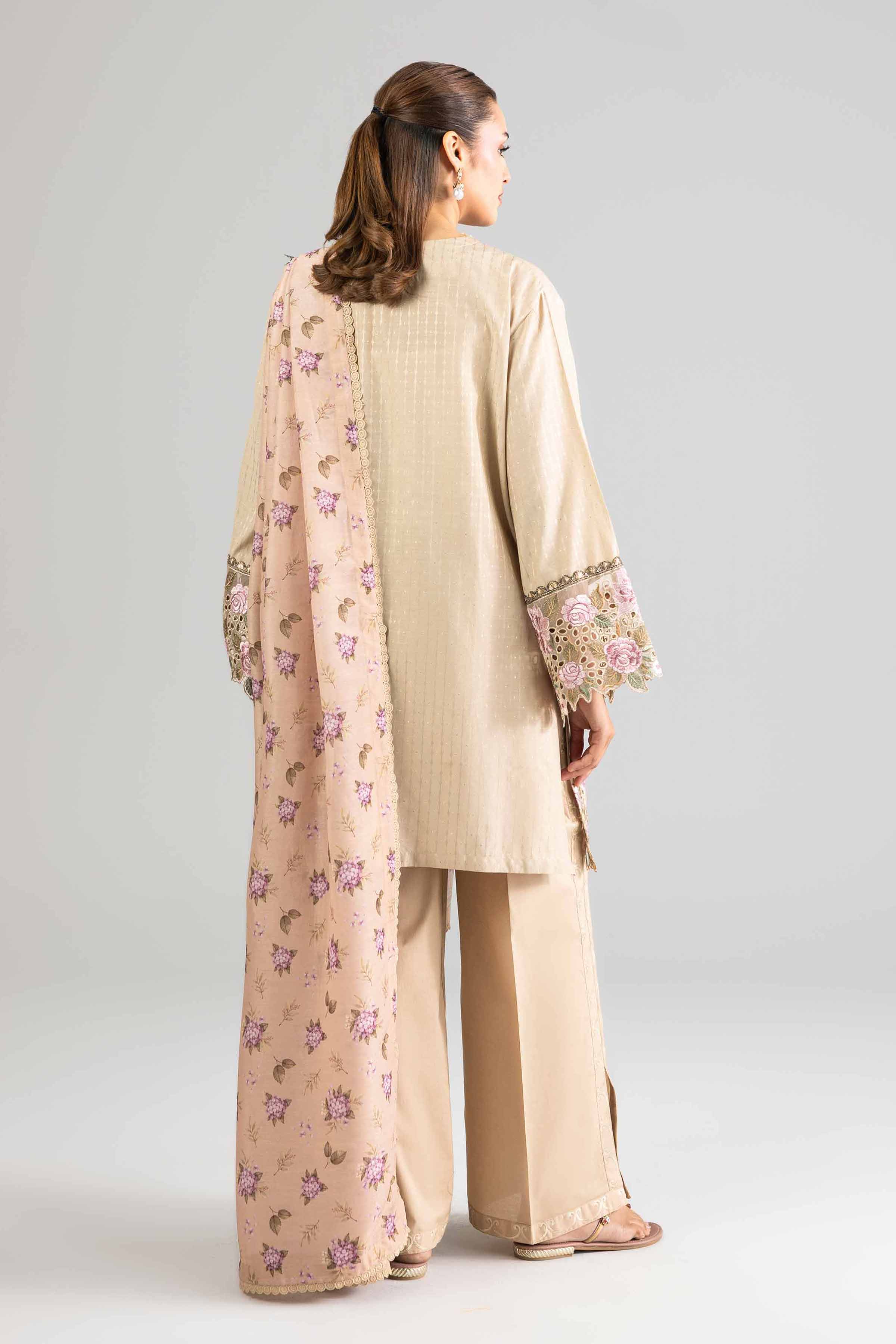 3 Piece - Printed Embroidered Suit - PE26-113