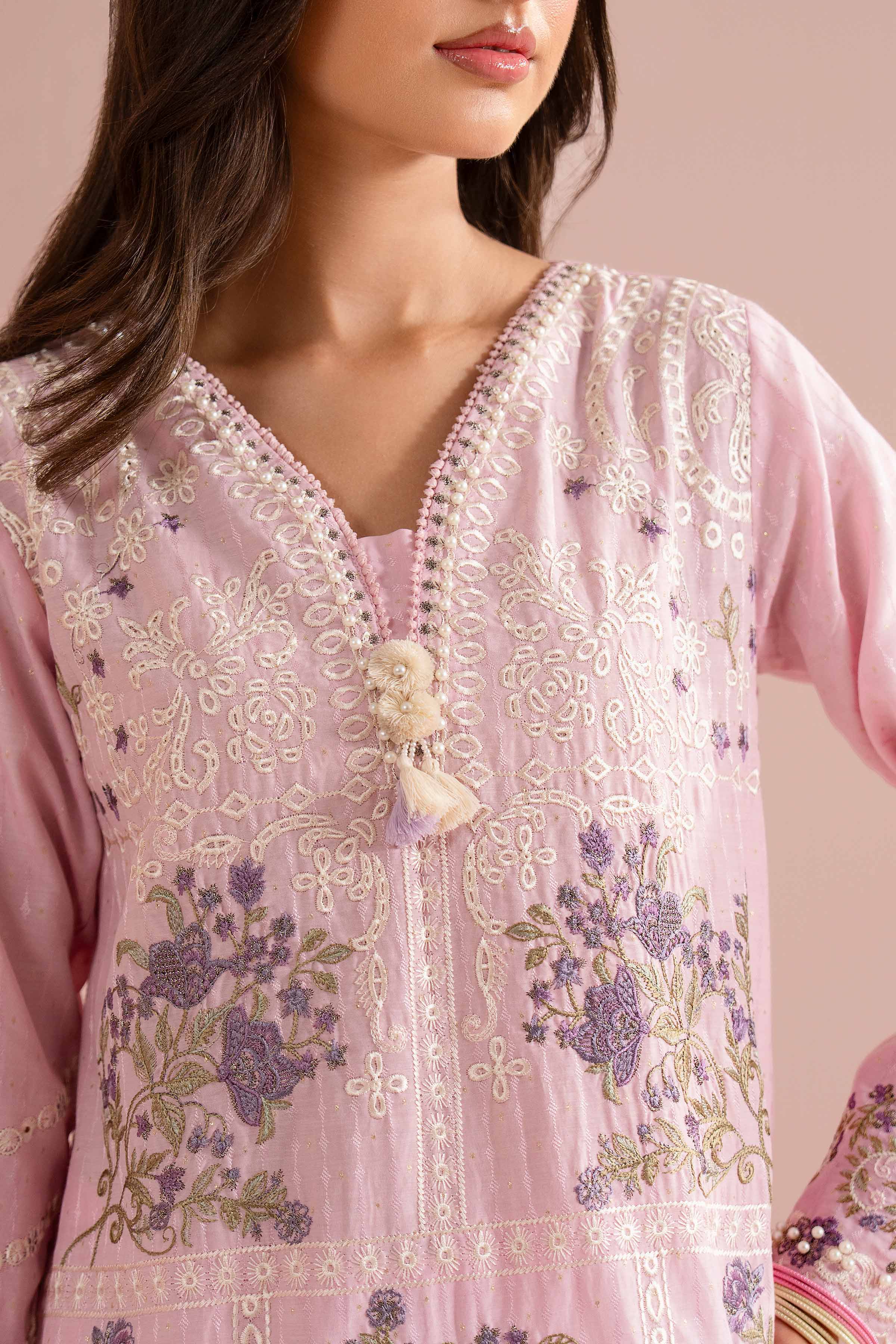 3 Piece - Printed Embroidered Suit - PE26-116