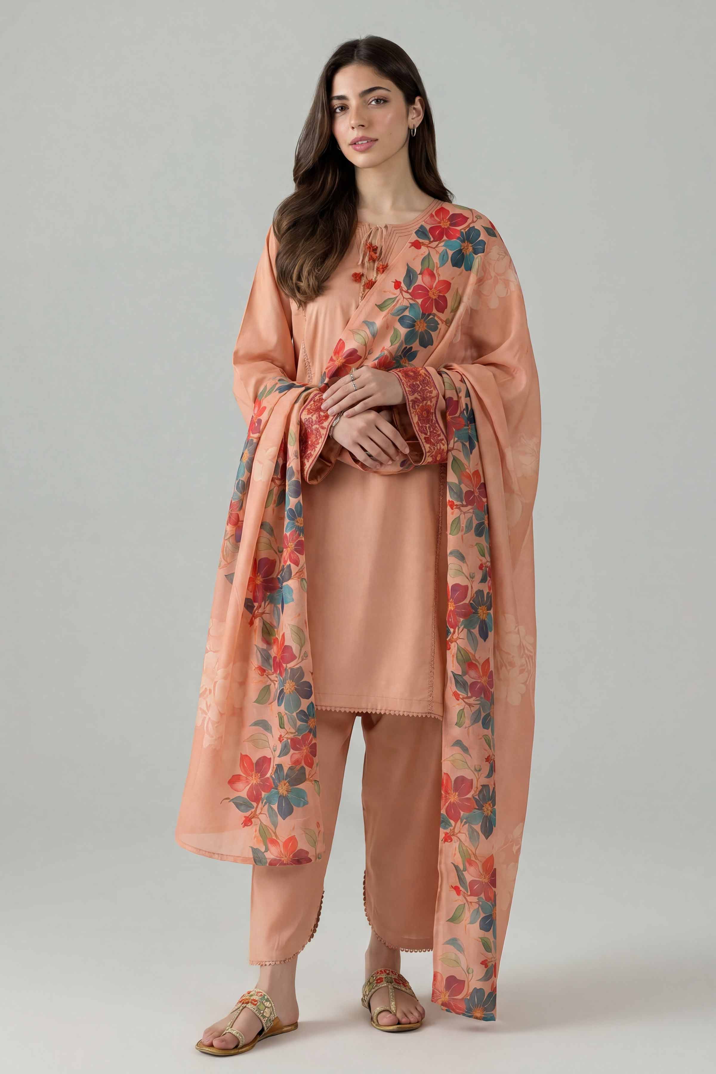 3 Piece - Embroidered Suit - PE26-139