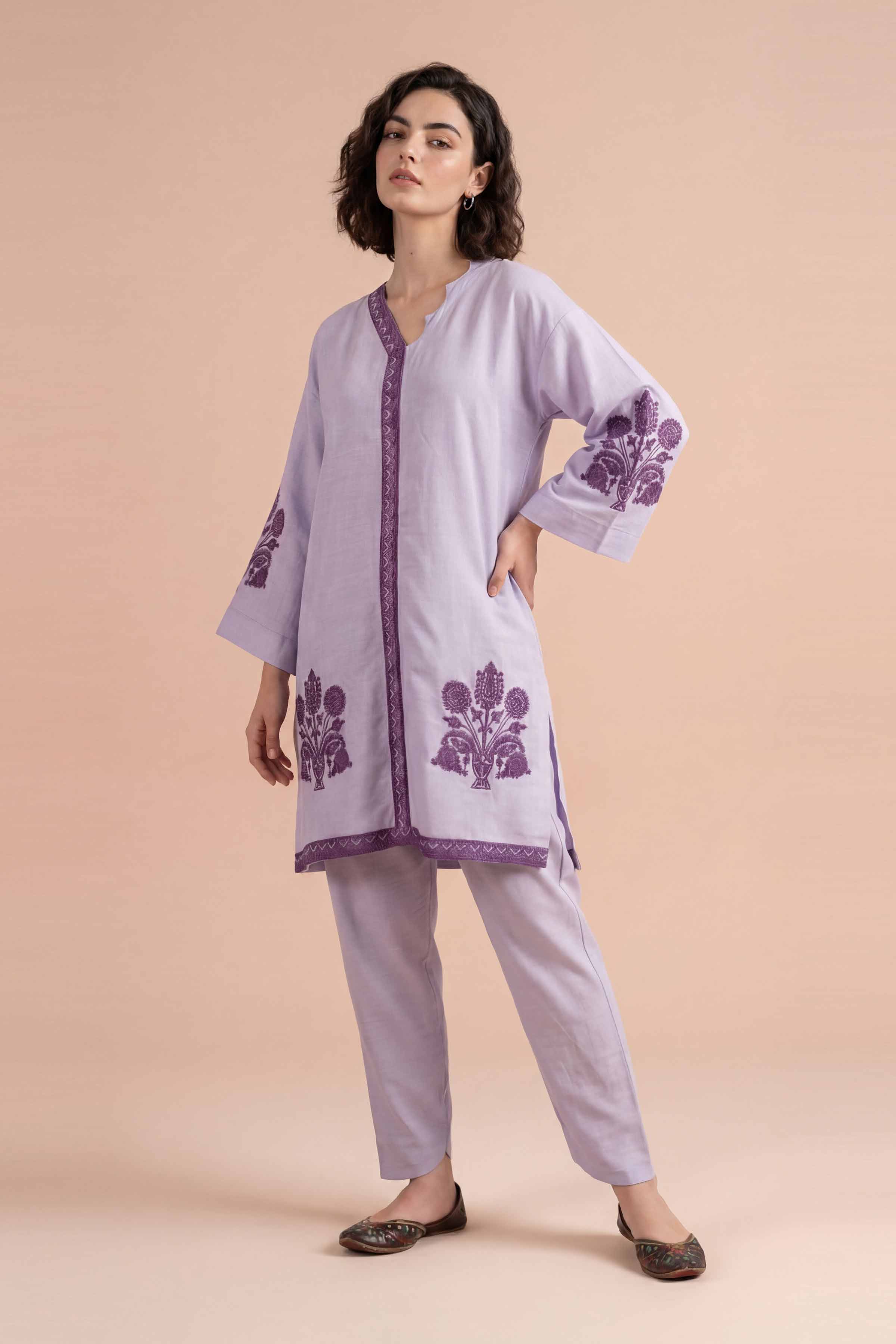 2 Piece - Embroidered Suit - PE26-170