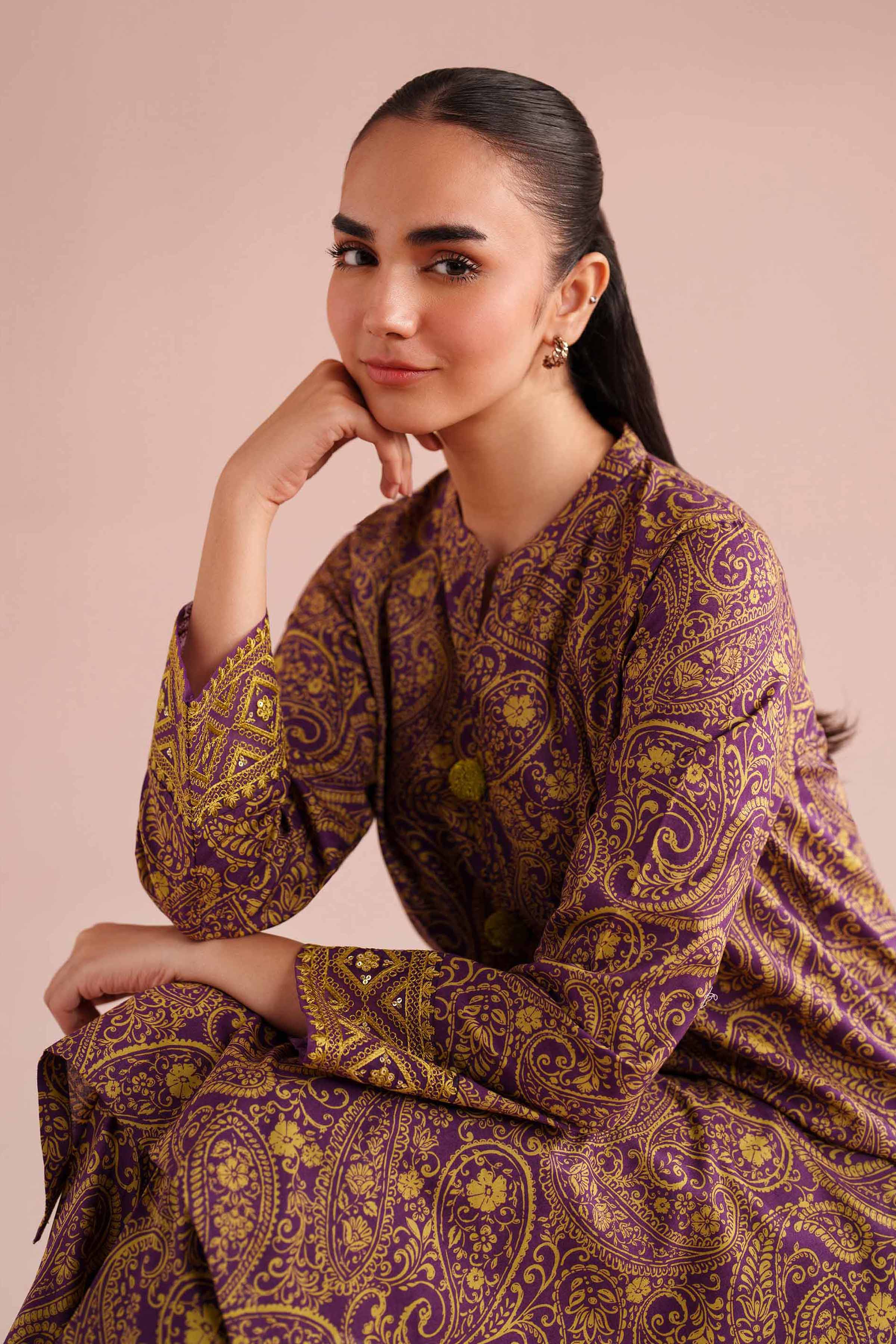 2 Piece - Printed Embroidered Suit - PE26-199 for Women - Pret Collection | Nishat | Shop Online