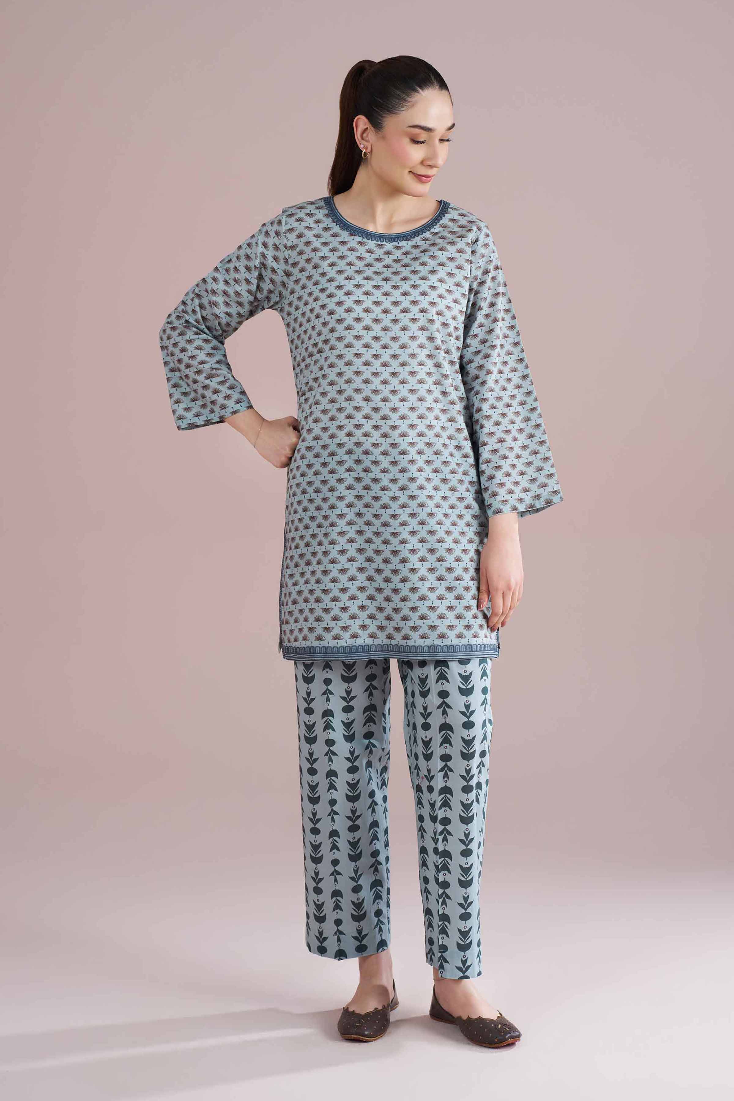 2 Piece - Printed Embroidered Suit - PE26-202 for Women - Pret Collection | Nishat | Shop Online