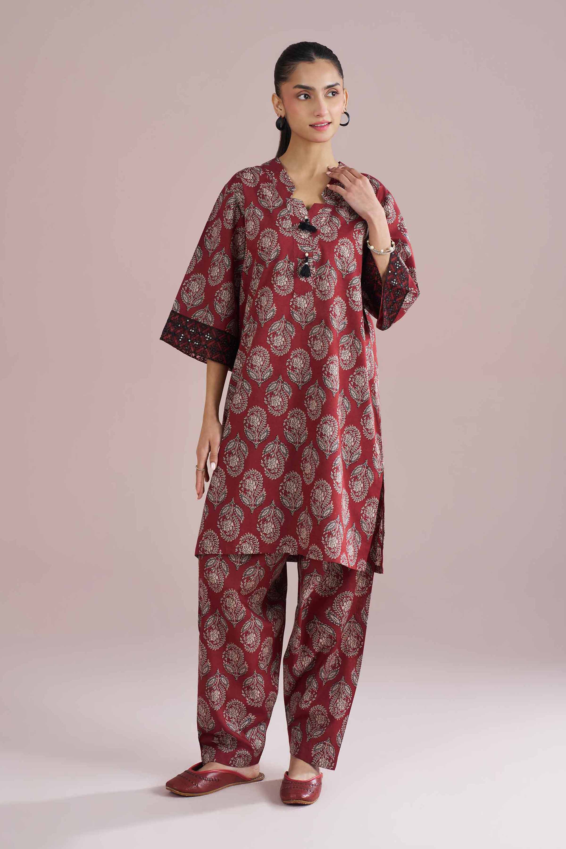 2 Piece - Printed Embroidered Suit - PE26-203 for Women - Pret Collection | Nishat | Shop Online