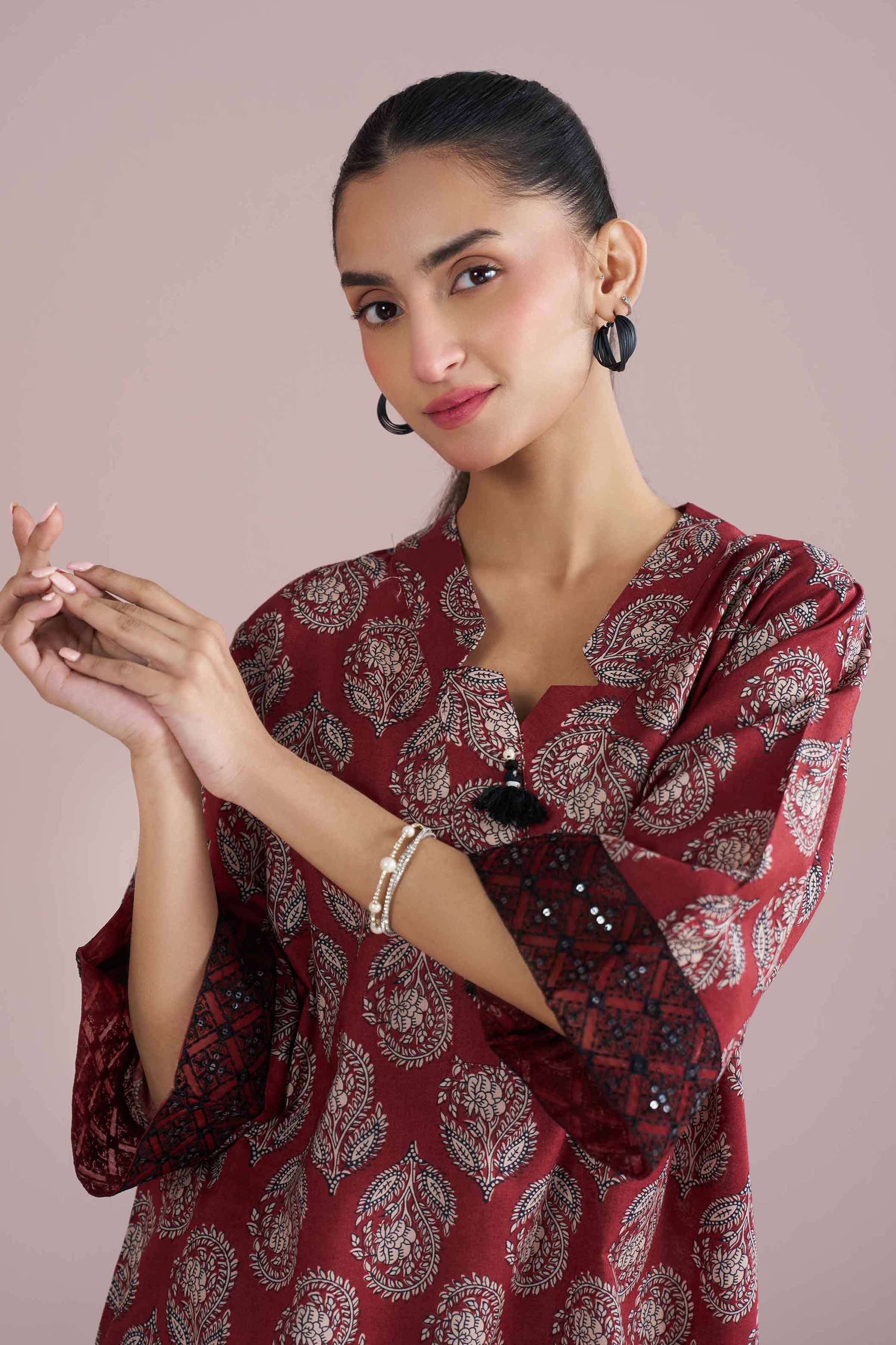 2 Piece - Printed Embroidered Suit - PE26-203 for Women - Pret Collection | Nishat | Shop Online