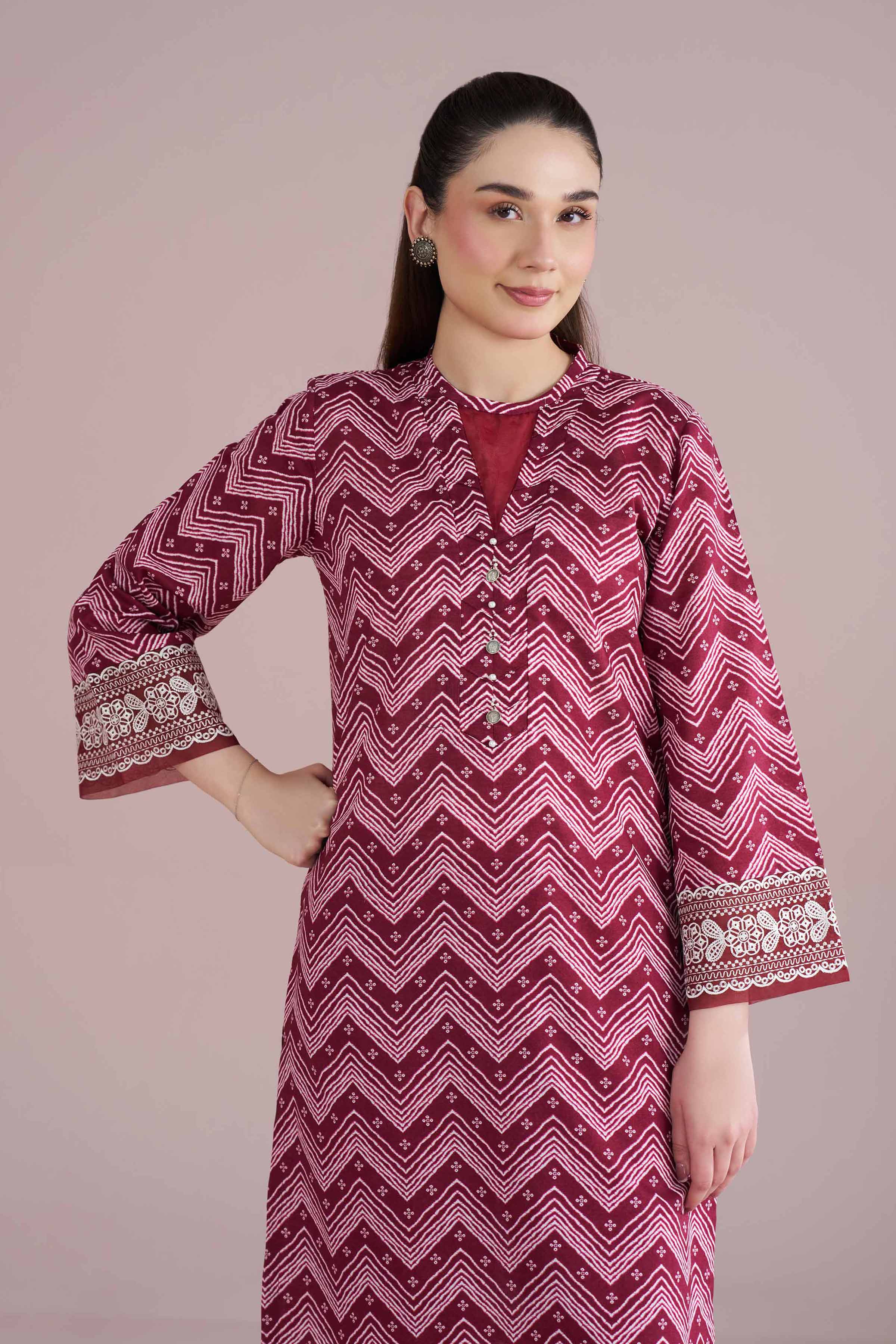 2 Piece - Printed Embroidered Suit - PE26-206 for Women - Pret Collection | Nishat | Shop Online