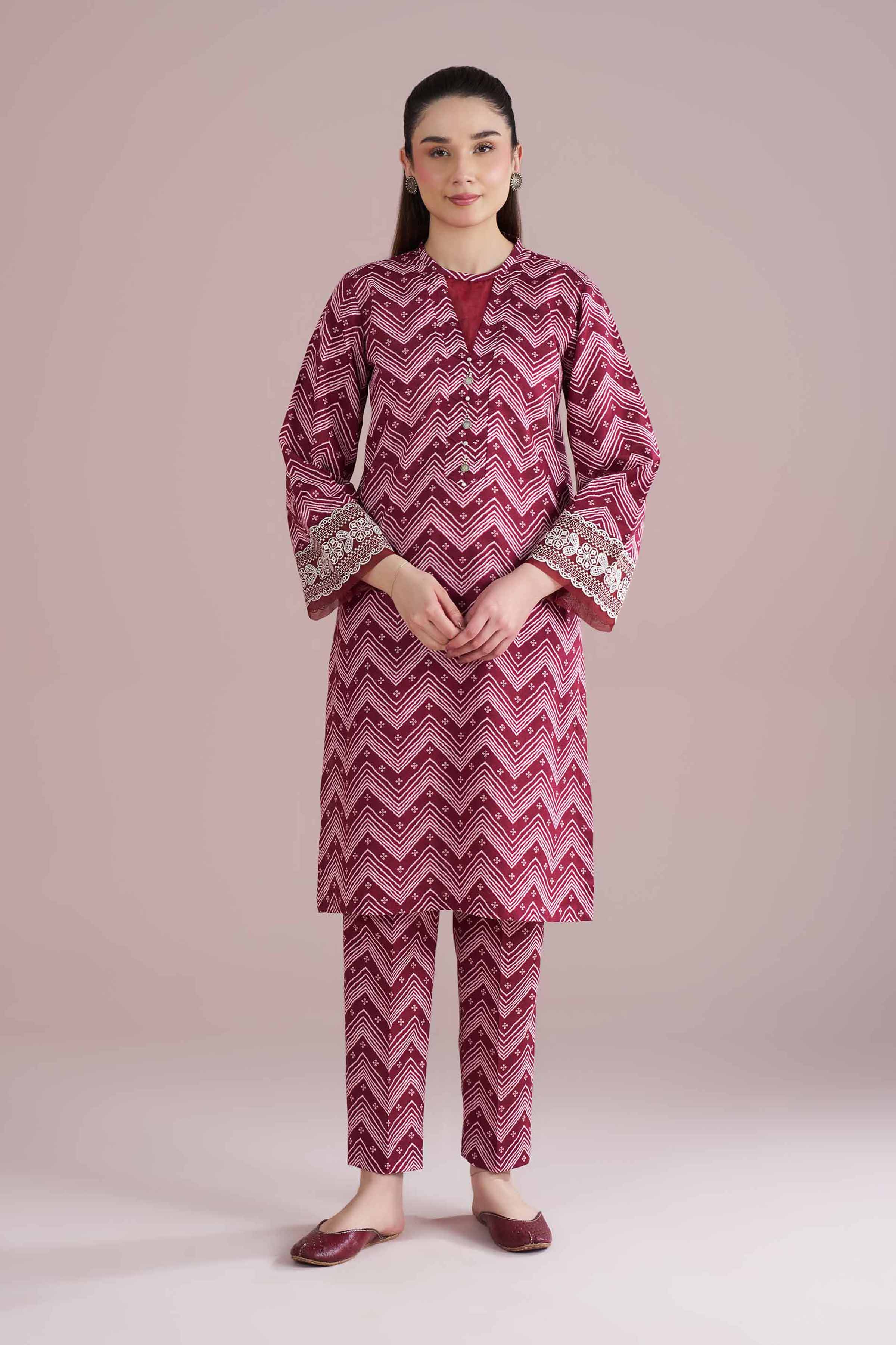 2 Piece - Printed Embroidered Suit - PE26-206 for Women - Pret Collection | Nishat | Shop Online