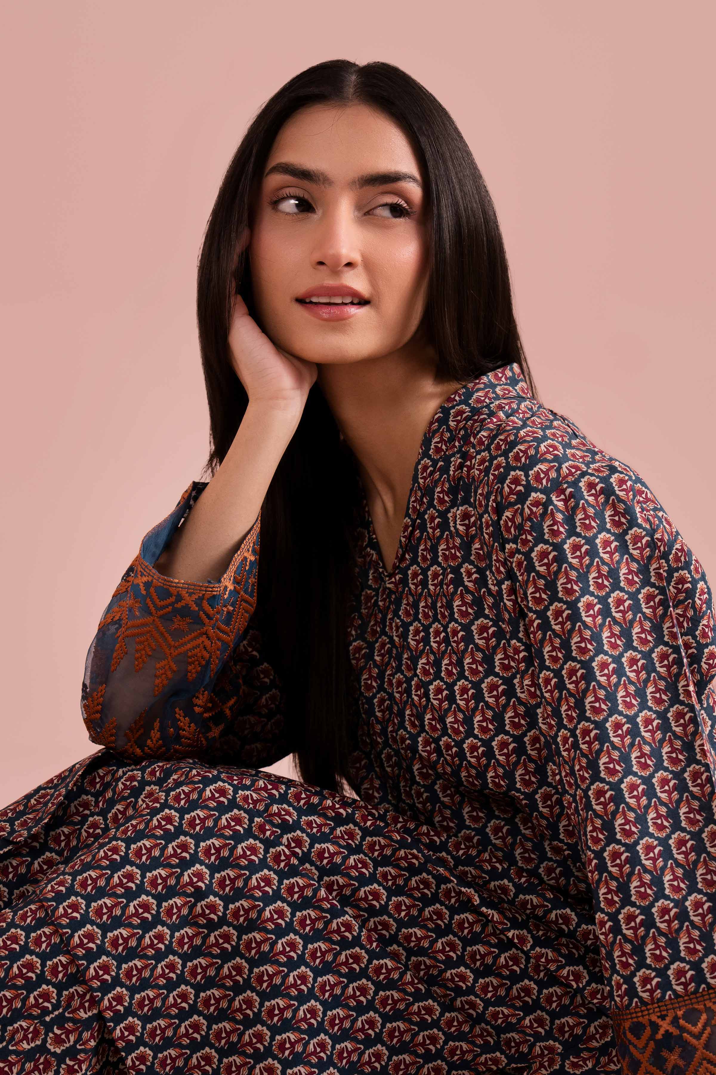 2 Piece - Printed Embroidered Suit - PE26-211 for Women - Pret Collection | Nishat | Shop Online