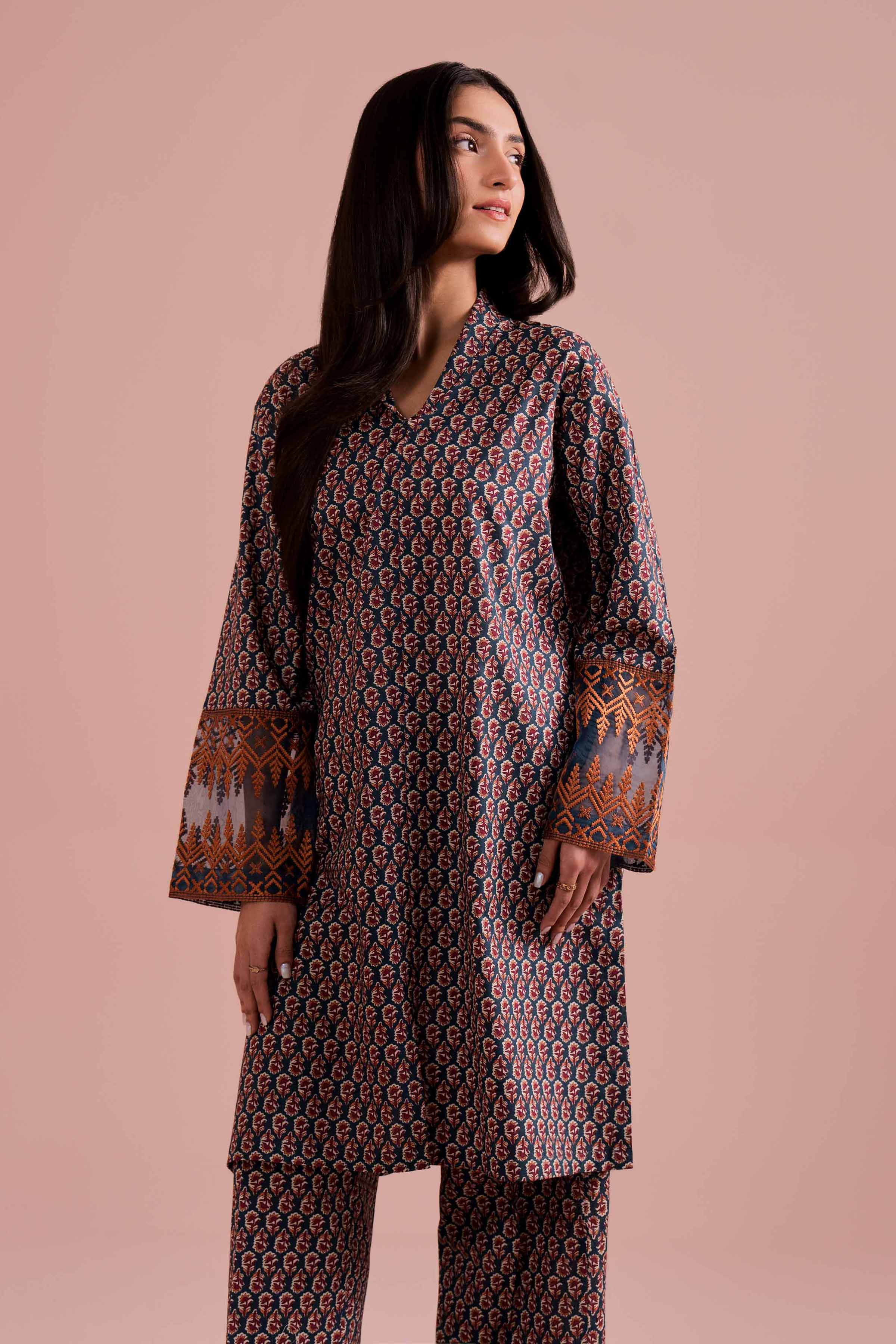2 Piece - Printed Embroidered Suit - PE26-211 for Women - Pret Collection | Nishat | Shop Online