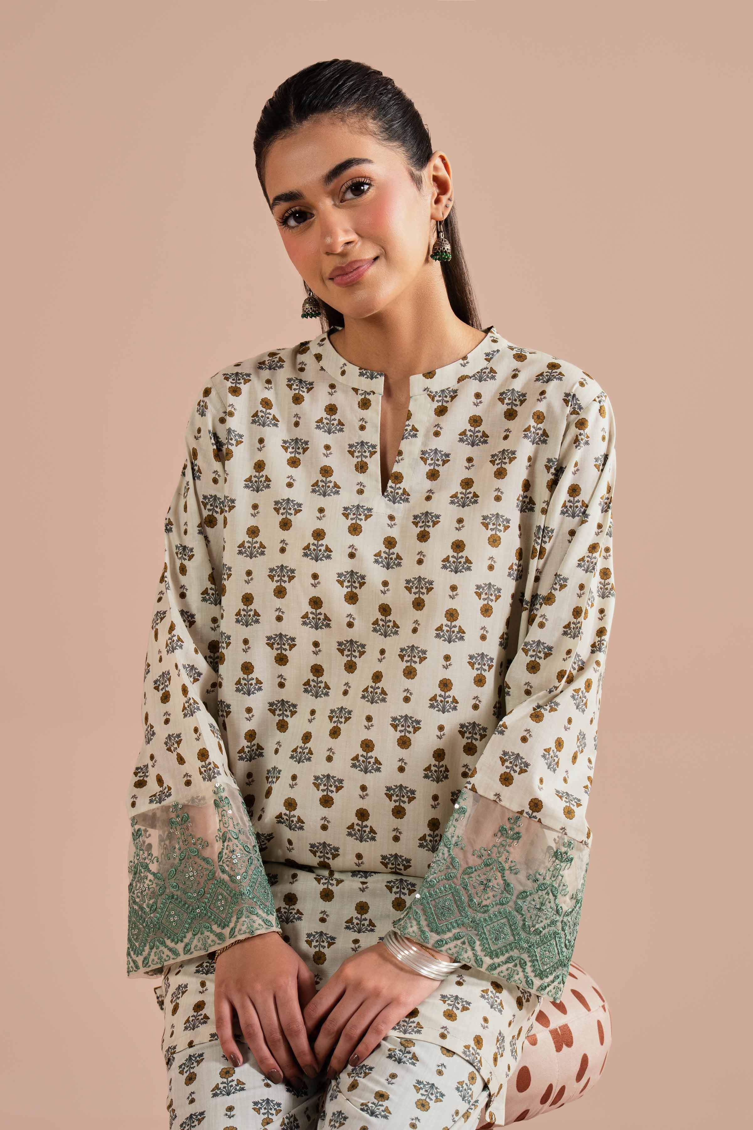 2 Piece - Printed Embroidered Suit - PE26-214 for Women - Pret Collection | Nishat | Shop Online