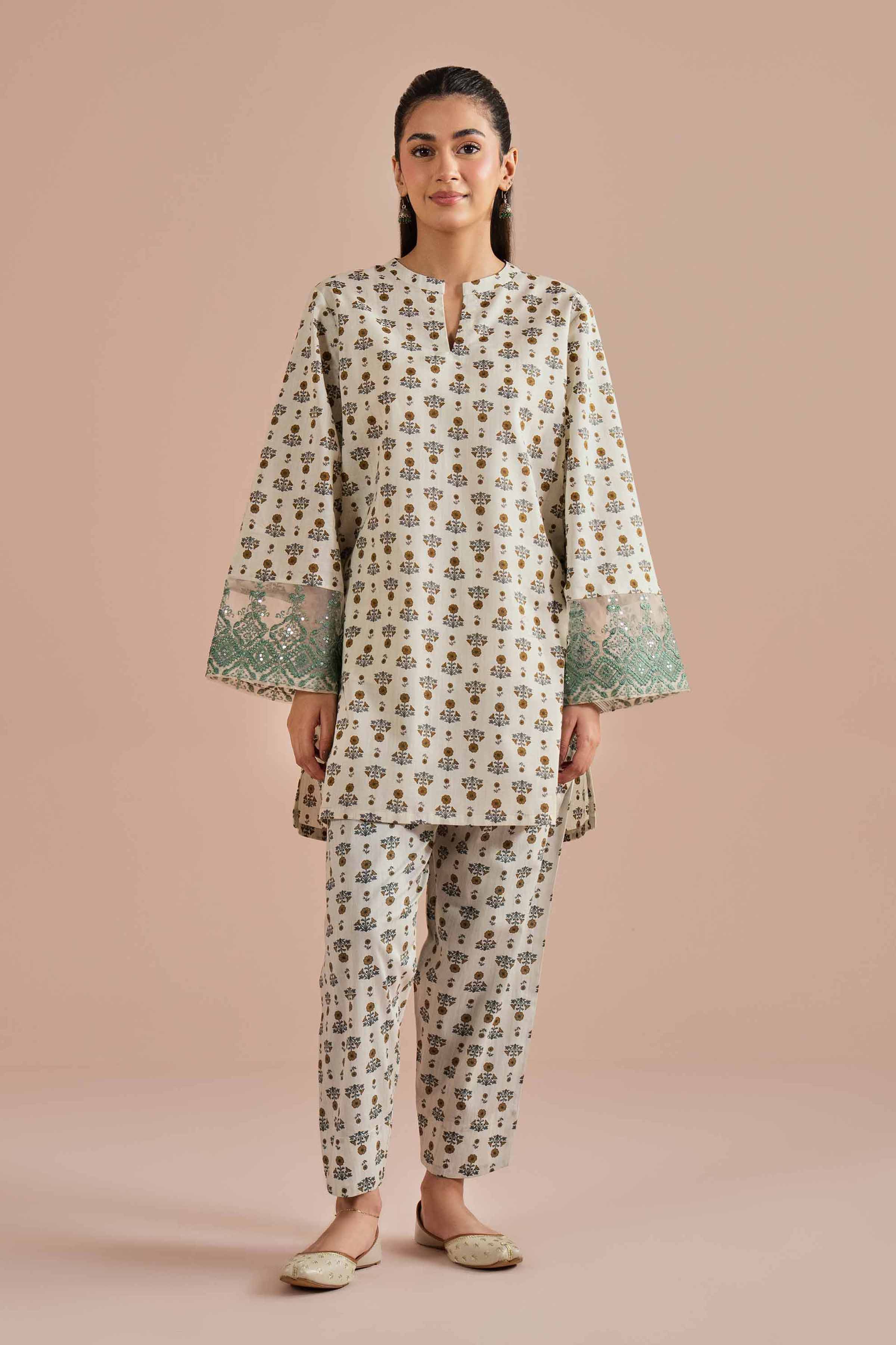 2 Piece - Printed Embroidered Suit - PE26-214 for Women - Pret Collection | Nishat | Shop Online