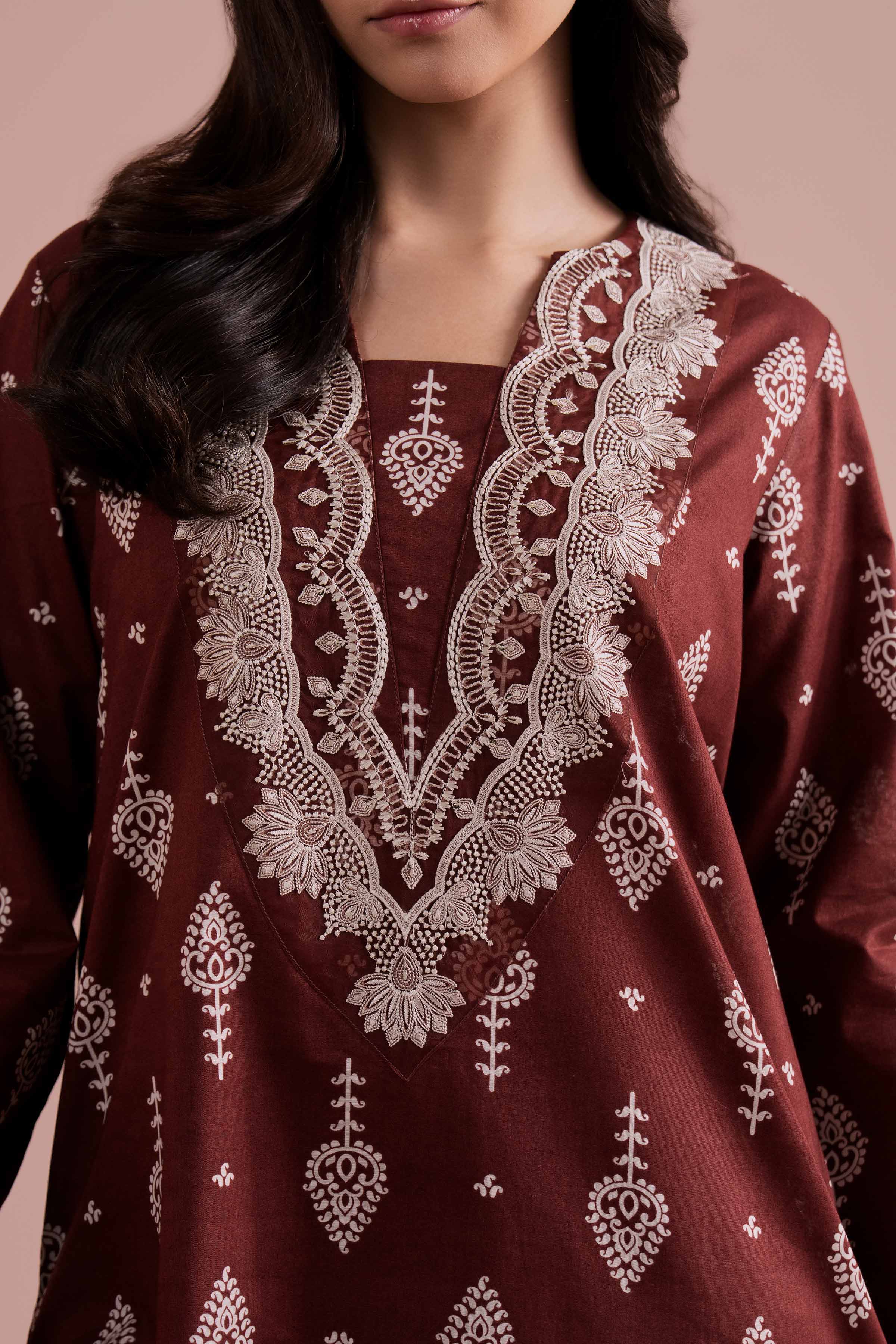 2 Piece - Printed Embroidered Suit - PE26-217 for Women - Pret Collection | Nishat | Shop Online