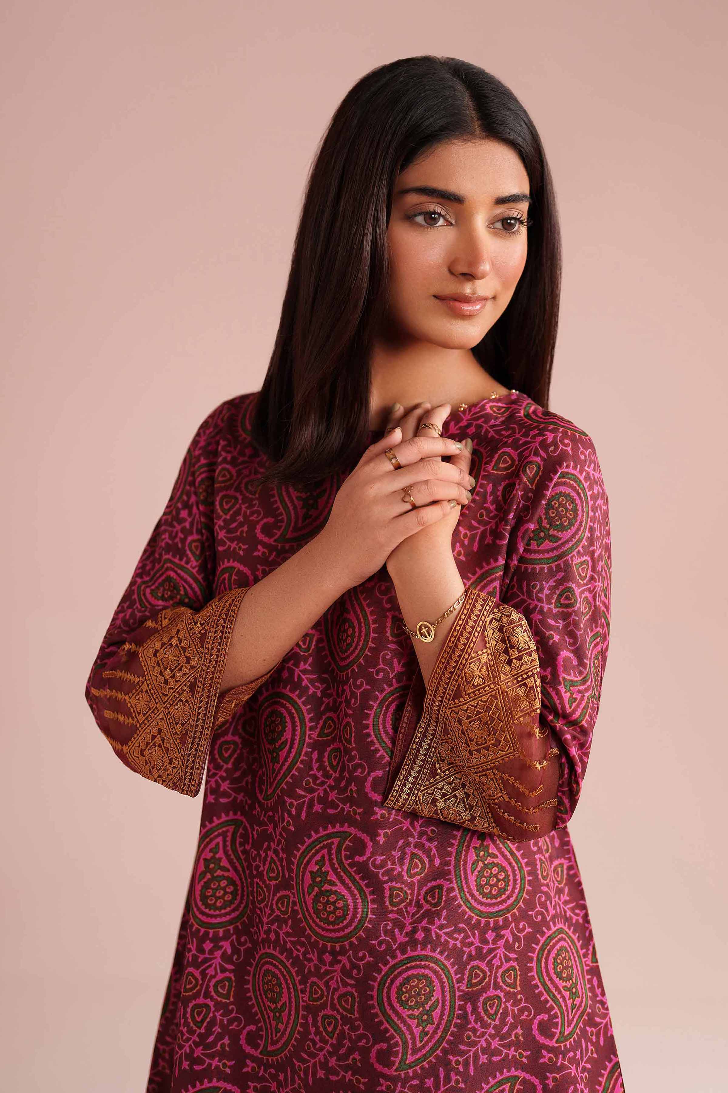 2 Piece - Printed Embroidered Suit - PE26-25 for Women - Pret Collection | Nishat | Shop Online