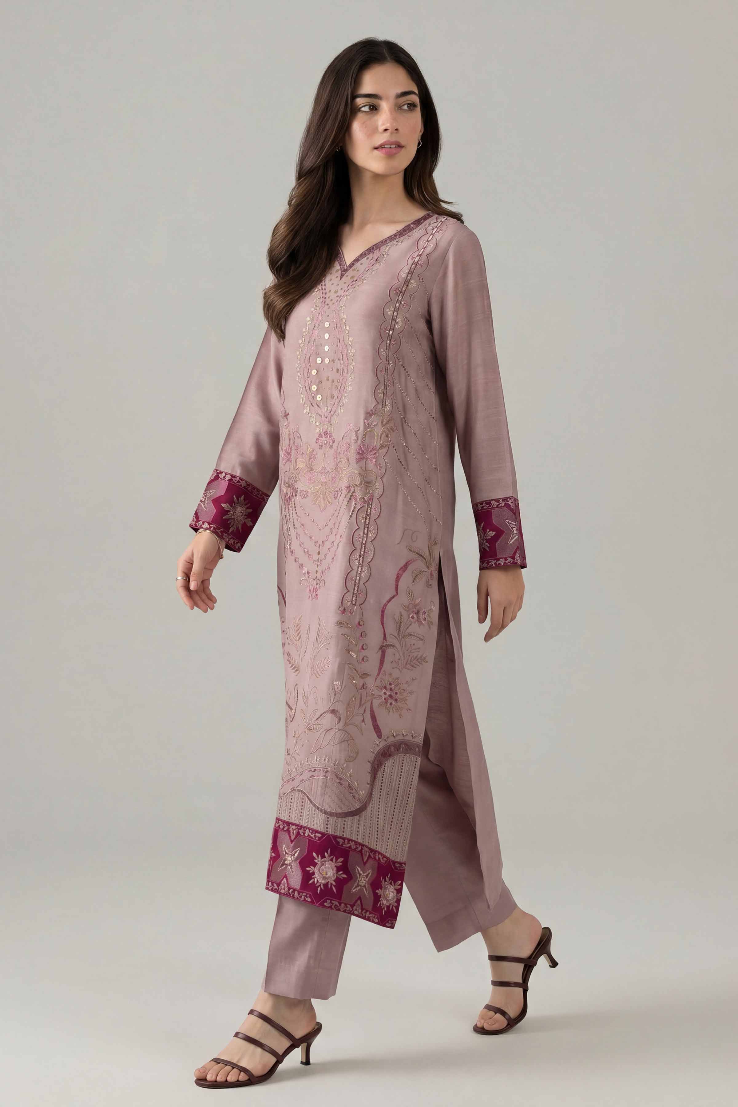 2 Piece - Embroidered Suit - PE26-258