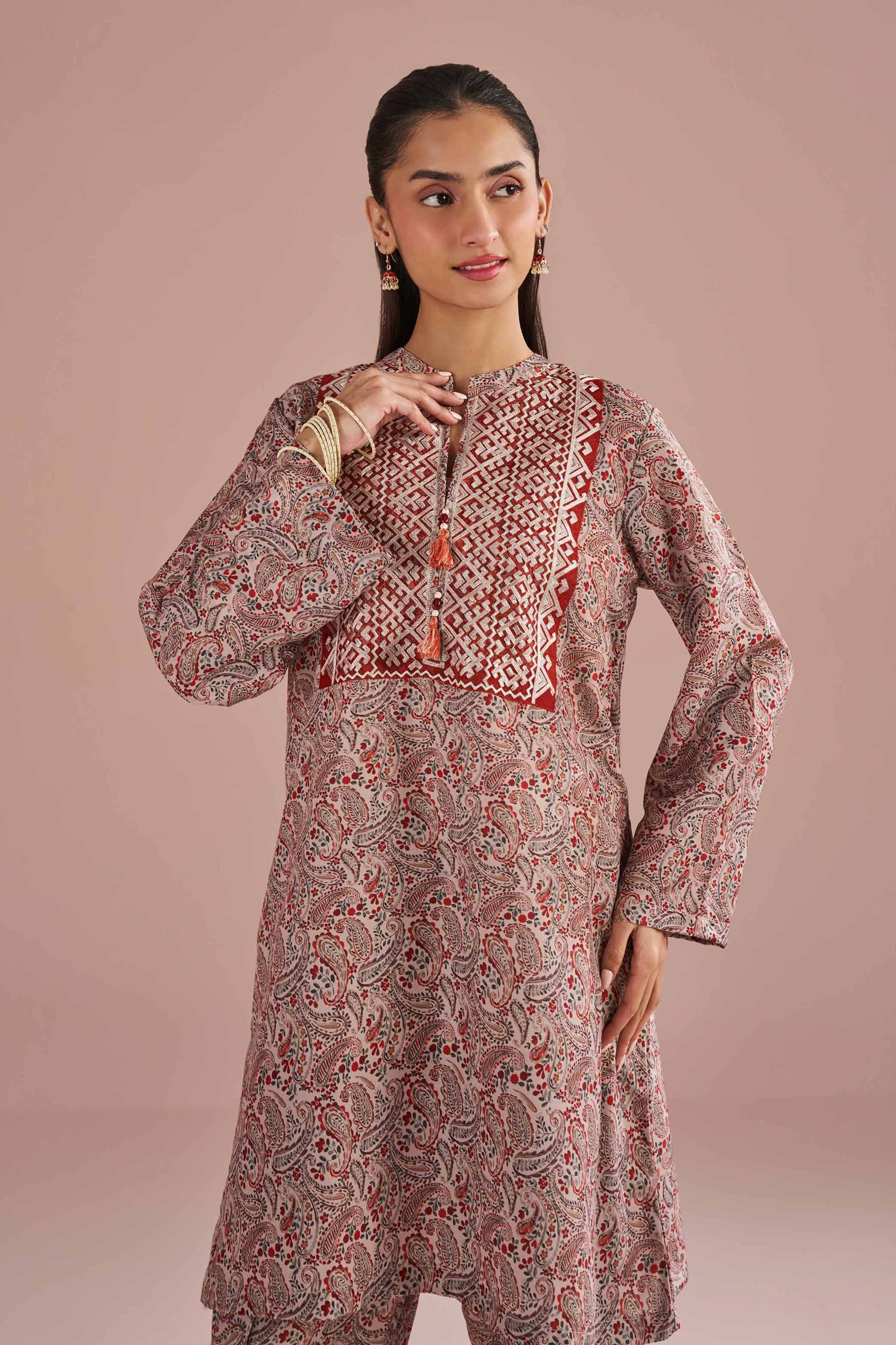 2 Piece - Printed Embroidered Suit - PE26-28 for Women - Pret Collection | Nishat | Shop Online
