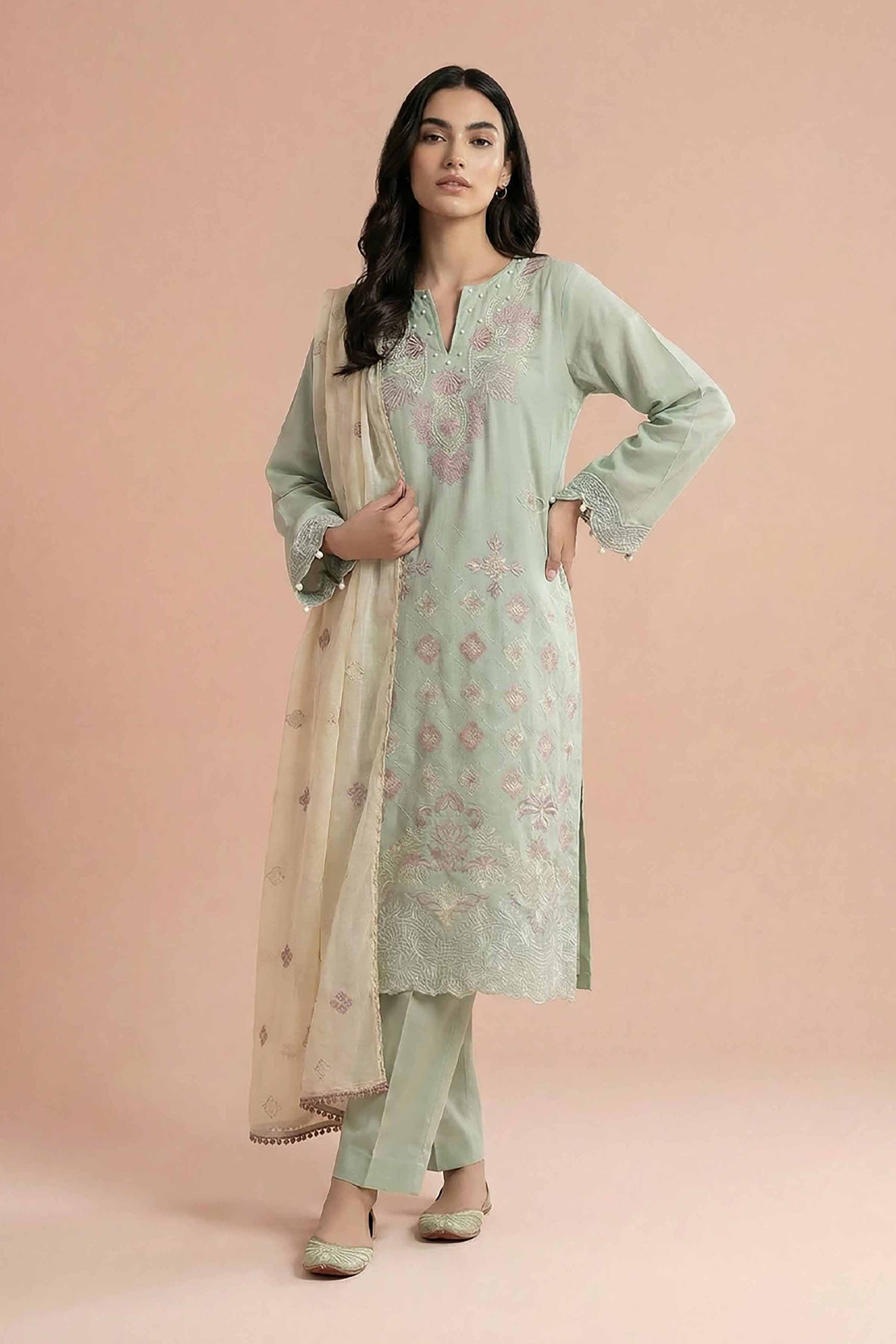 3 Piece - Embroidered Suit - PE26-298