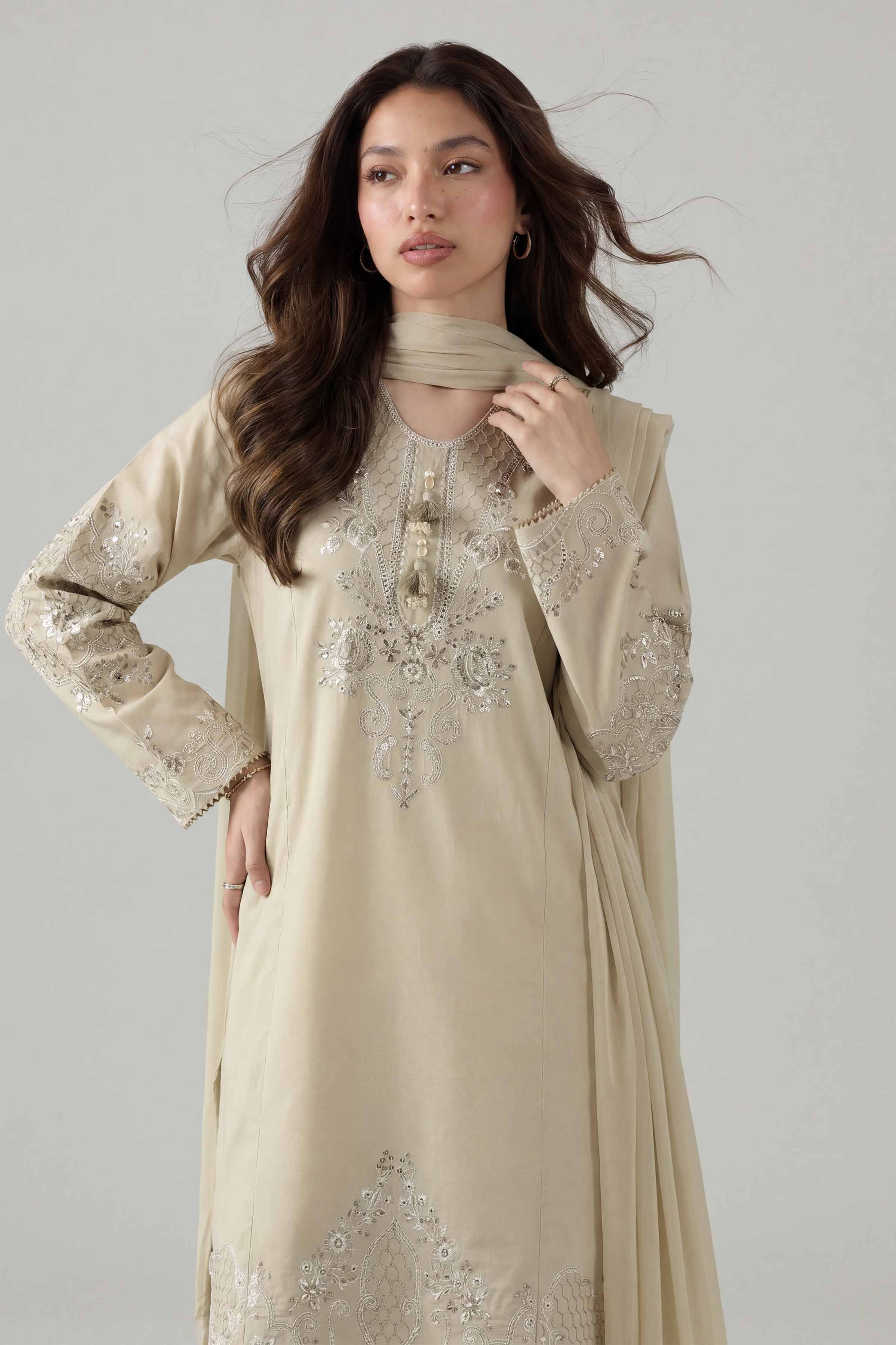 3 Piece - Embroidered Suit - PE26-302