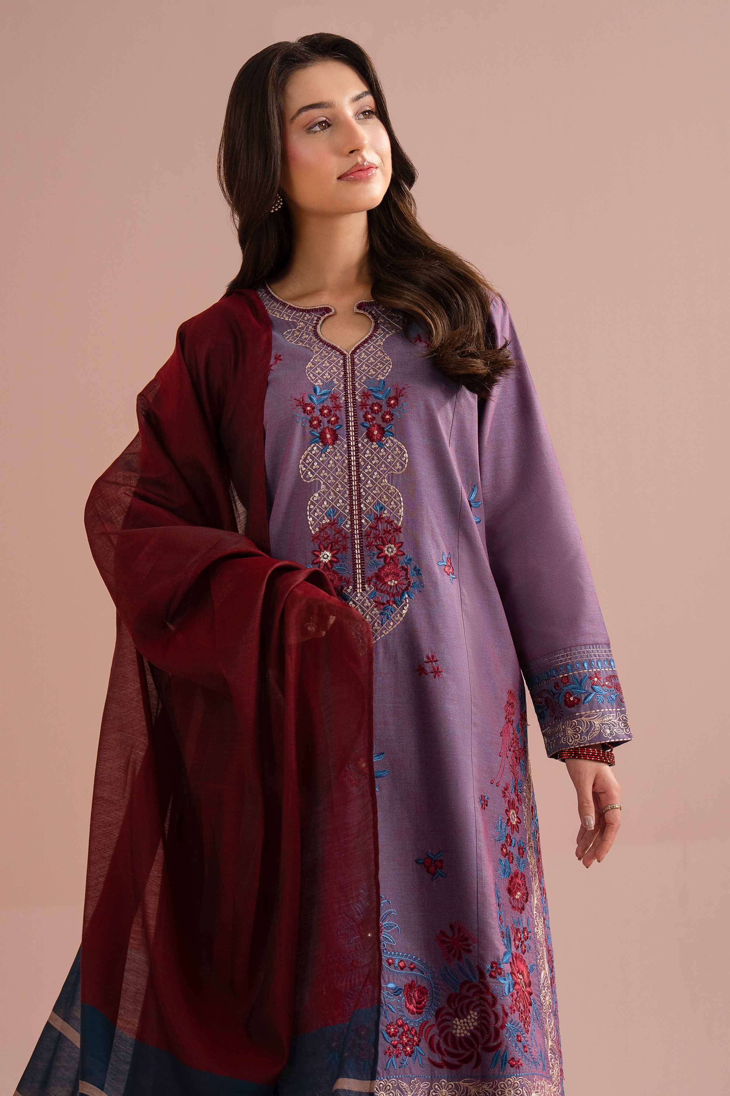 3 Piece - Embroidered Suit - PE26-309