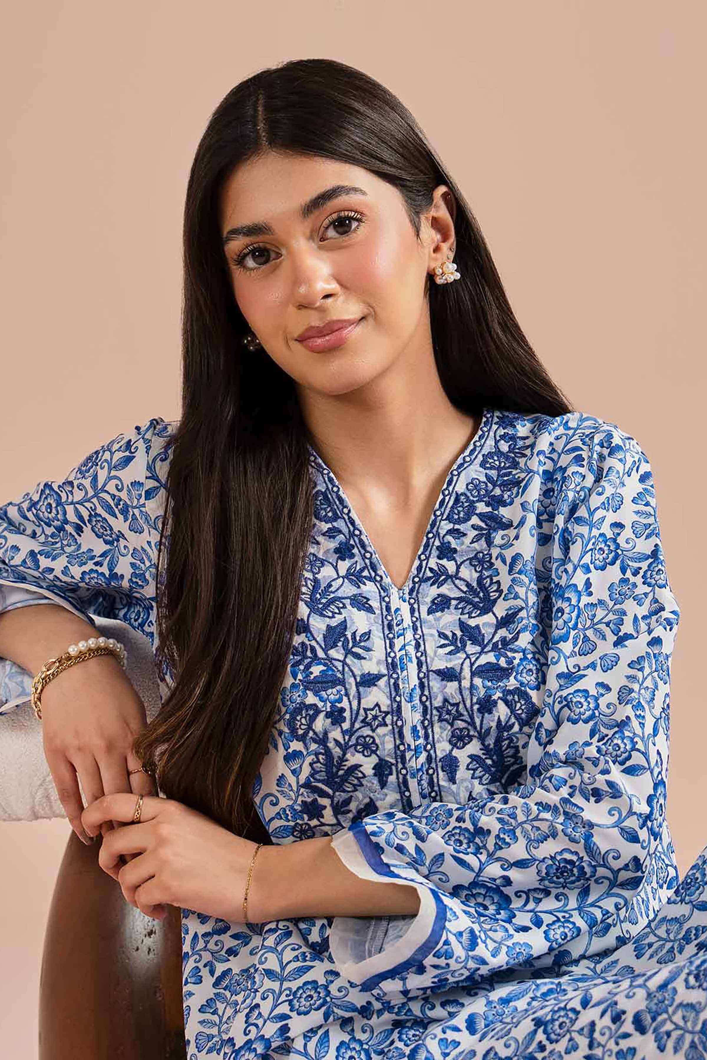 2 Piece - Printed Embroidered Suit - PE26-32 for Women - Pret Collection | Nishat | Shop Online