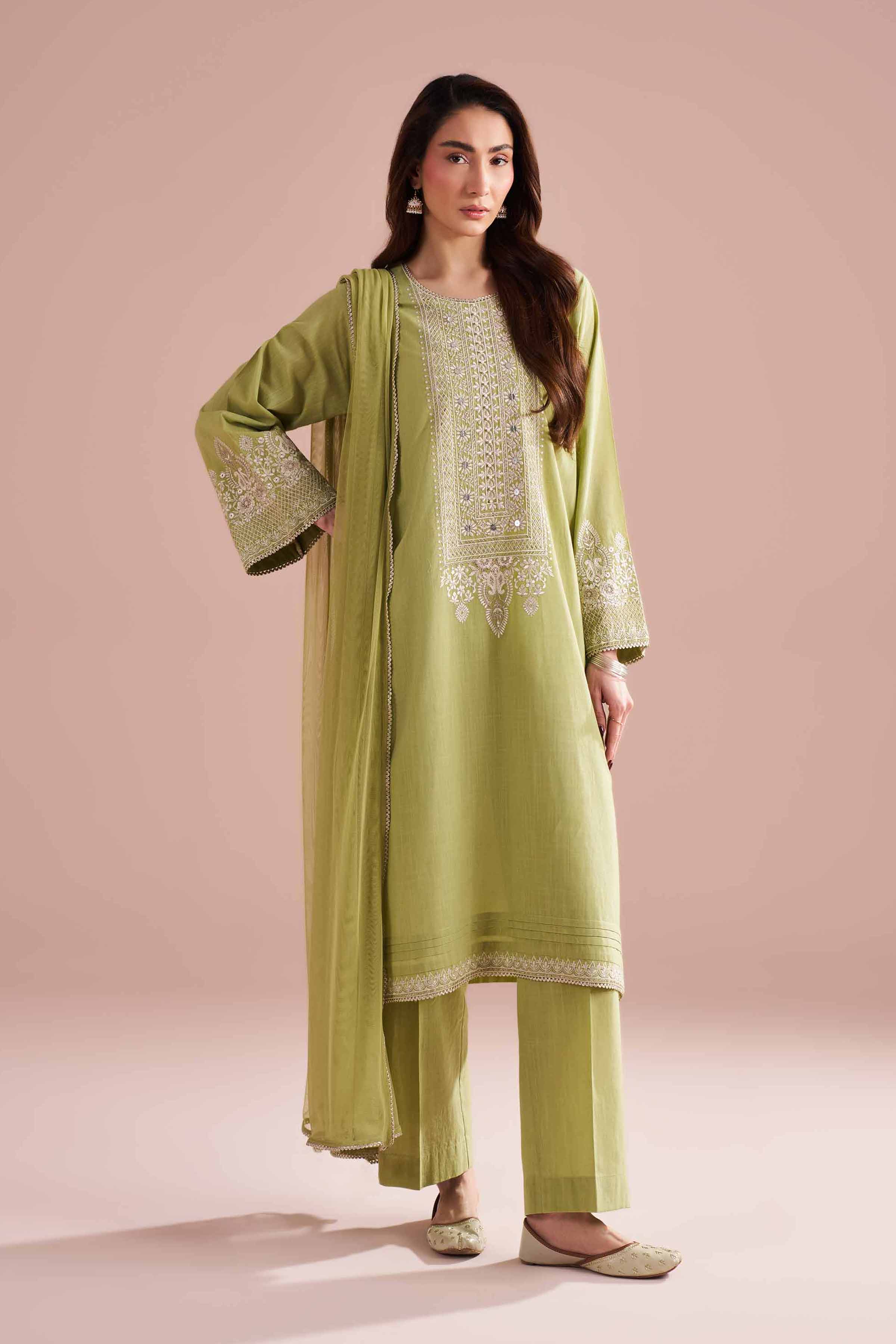 3 Piece - Embroidered Suit - PE26-323
