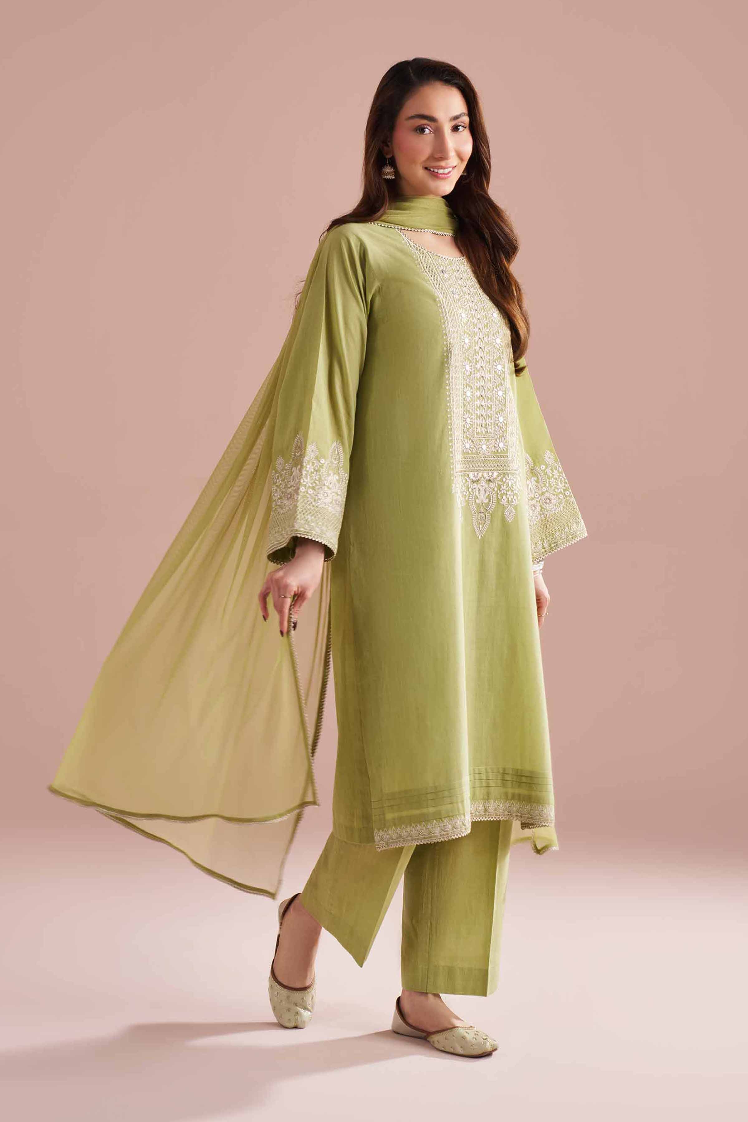 3 Piece - Embroidered Suit - PE26-323