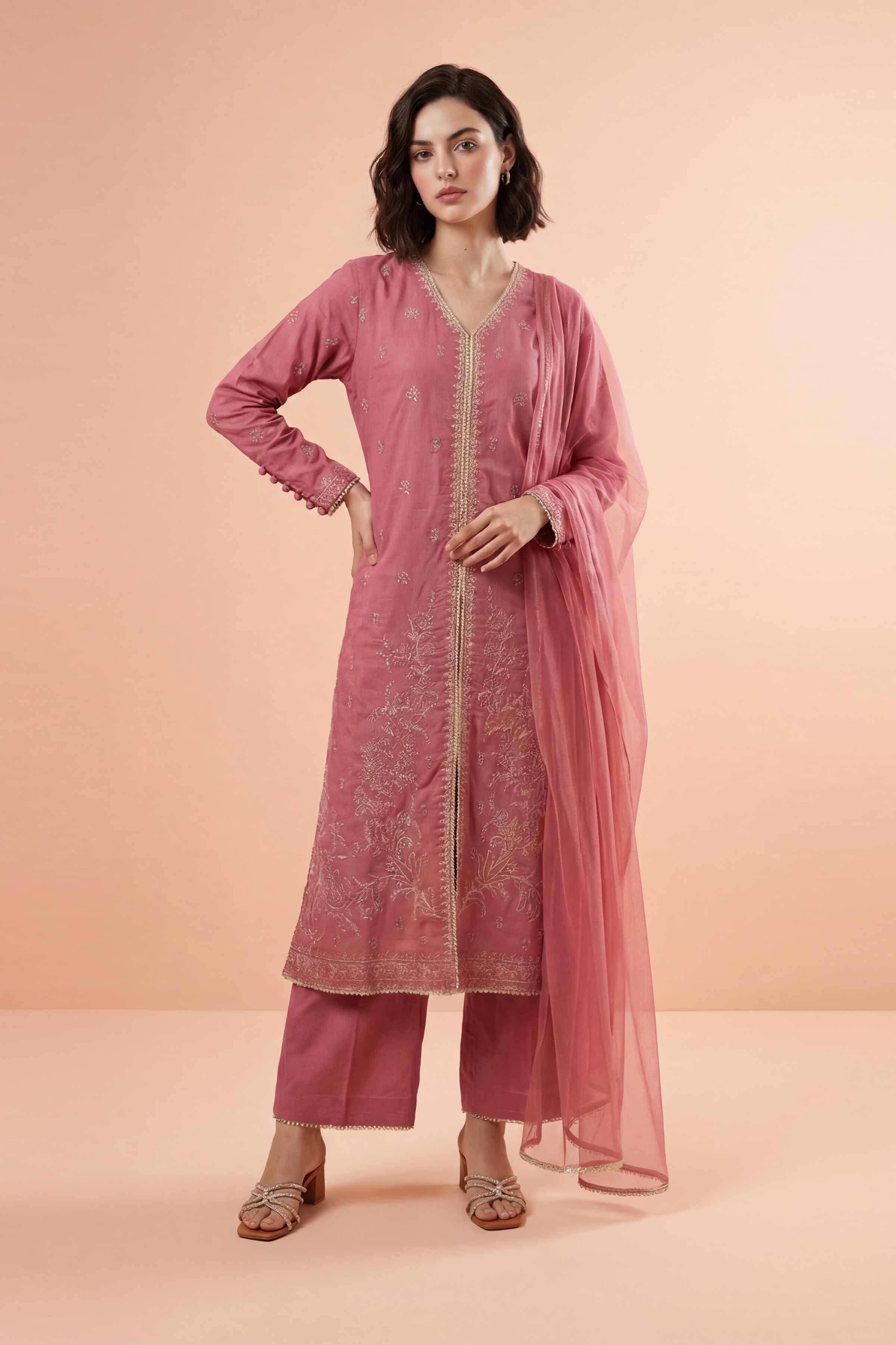 3 Piece - Embroidered Suit - PE26-326
